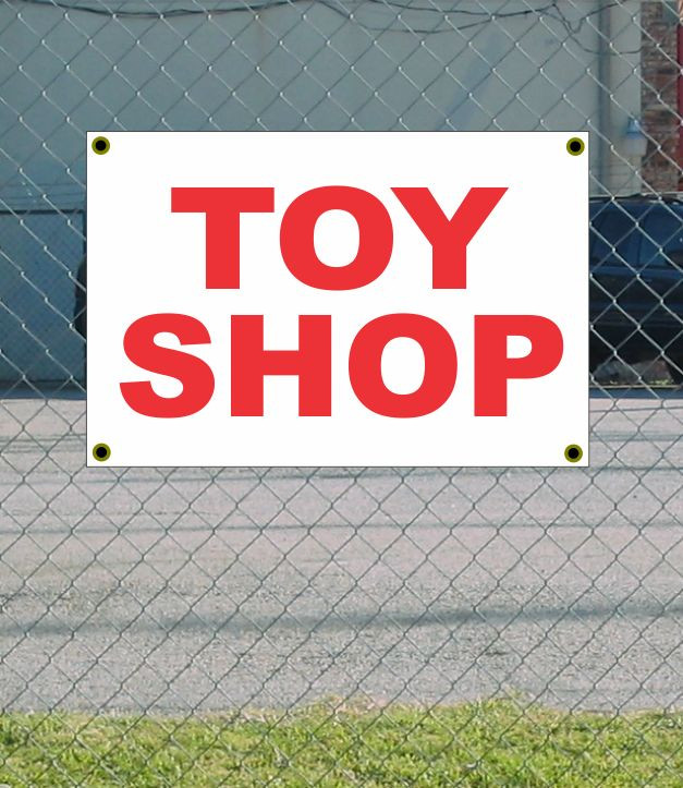 2×3 TOY SHOP Red & White Banner Sign NEW Discount Size & Price FREE SHIP