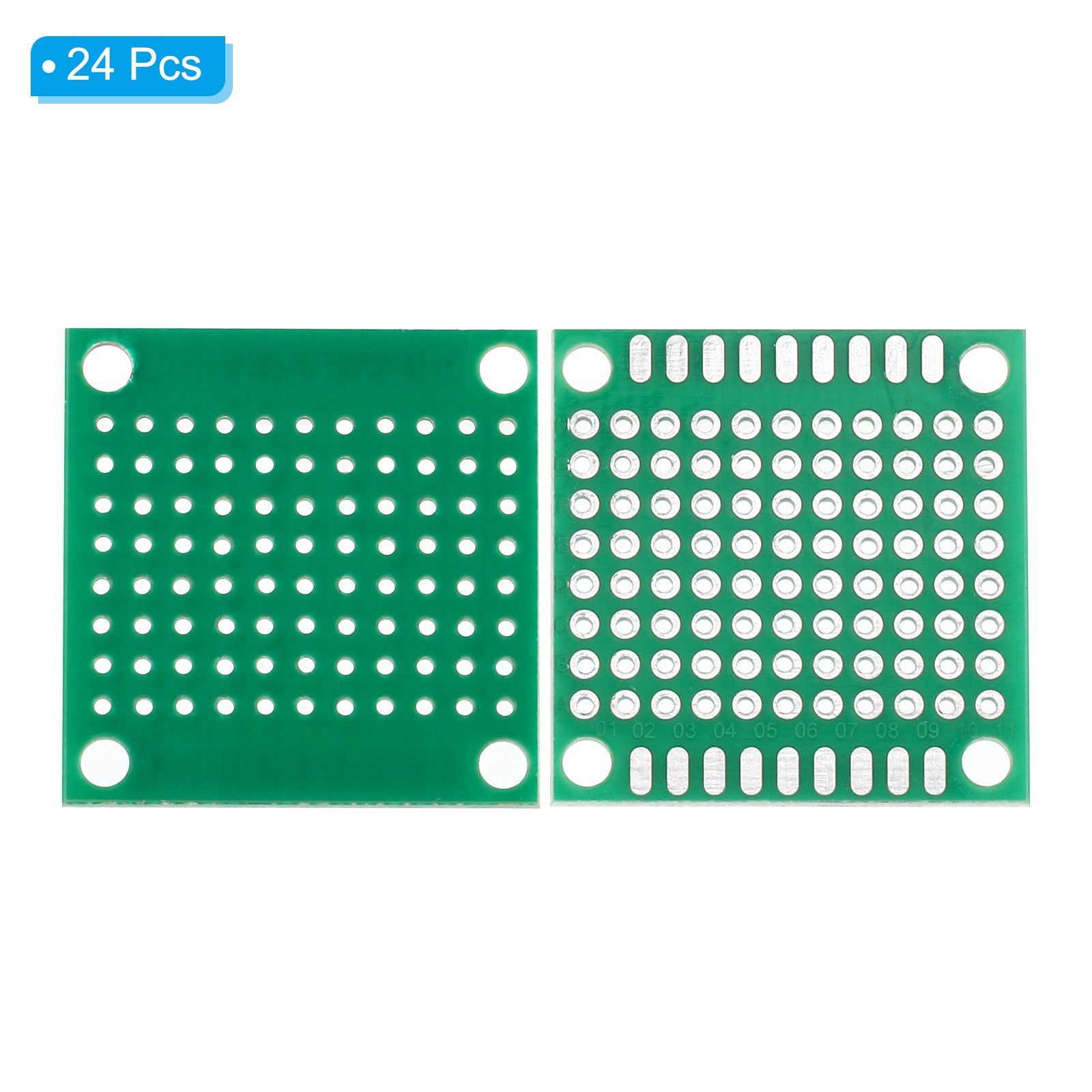 24Pack 1.2″ x 1.2″ PCB Board Circuit Prototype Perfboard Solder Boards Green