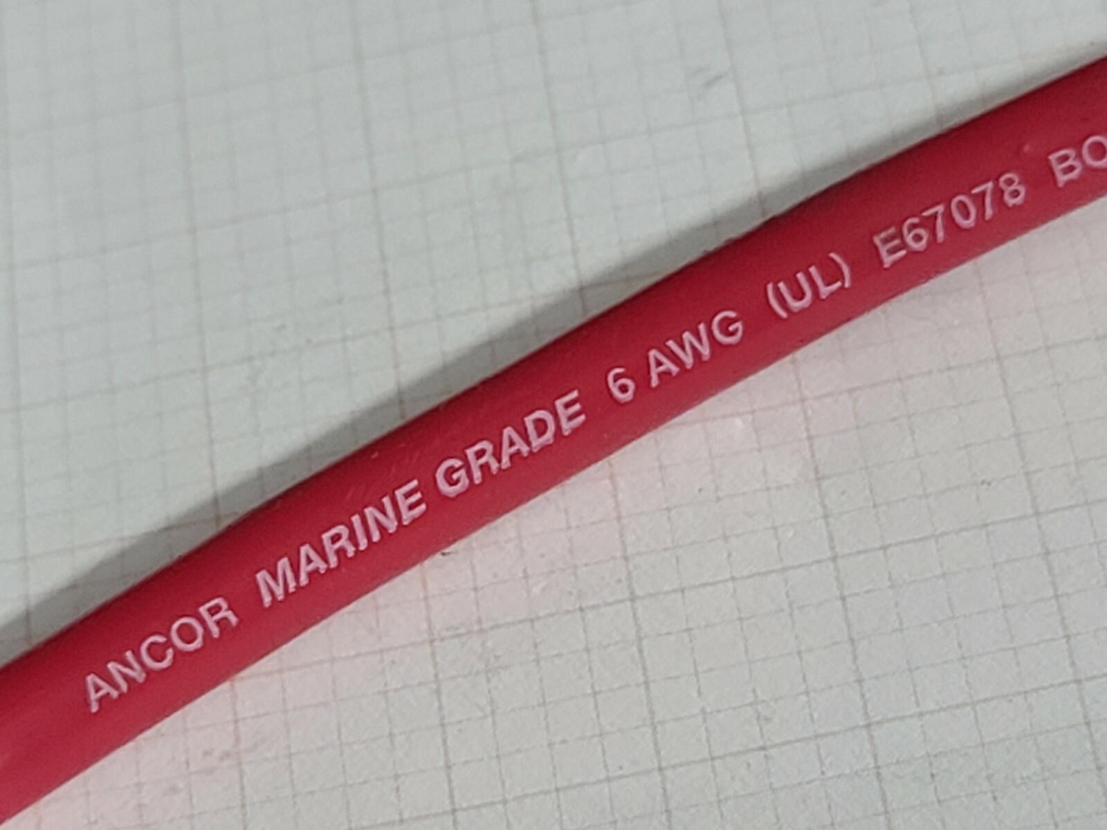 Ancor #6awg Marine Grade Tinned Copper Boat Cable BC-5W2 UL-1426 Red /10ft