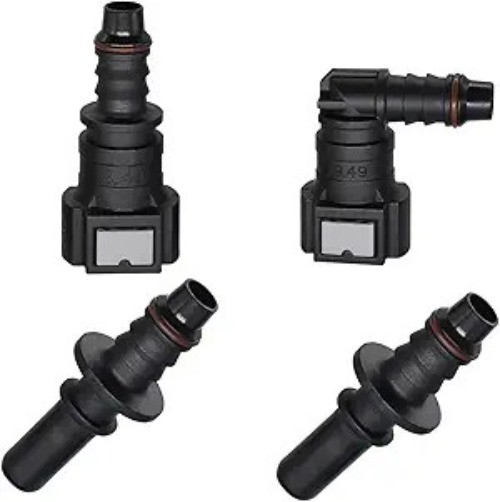 2 Sets Fuel Line Quick Connect, Push-On Release Hose Connectors Straight & Elbow