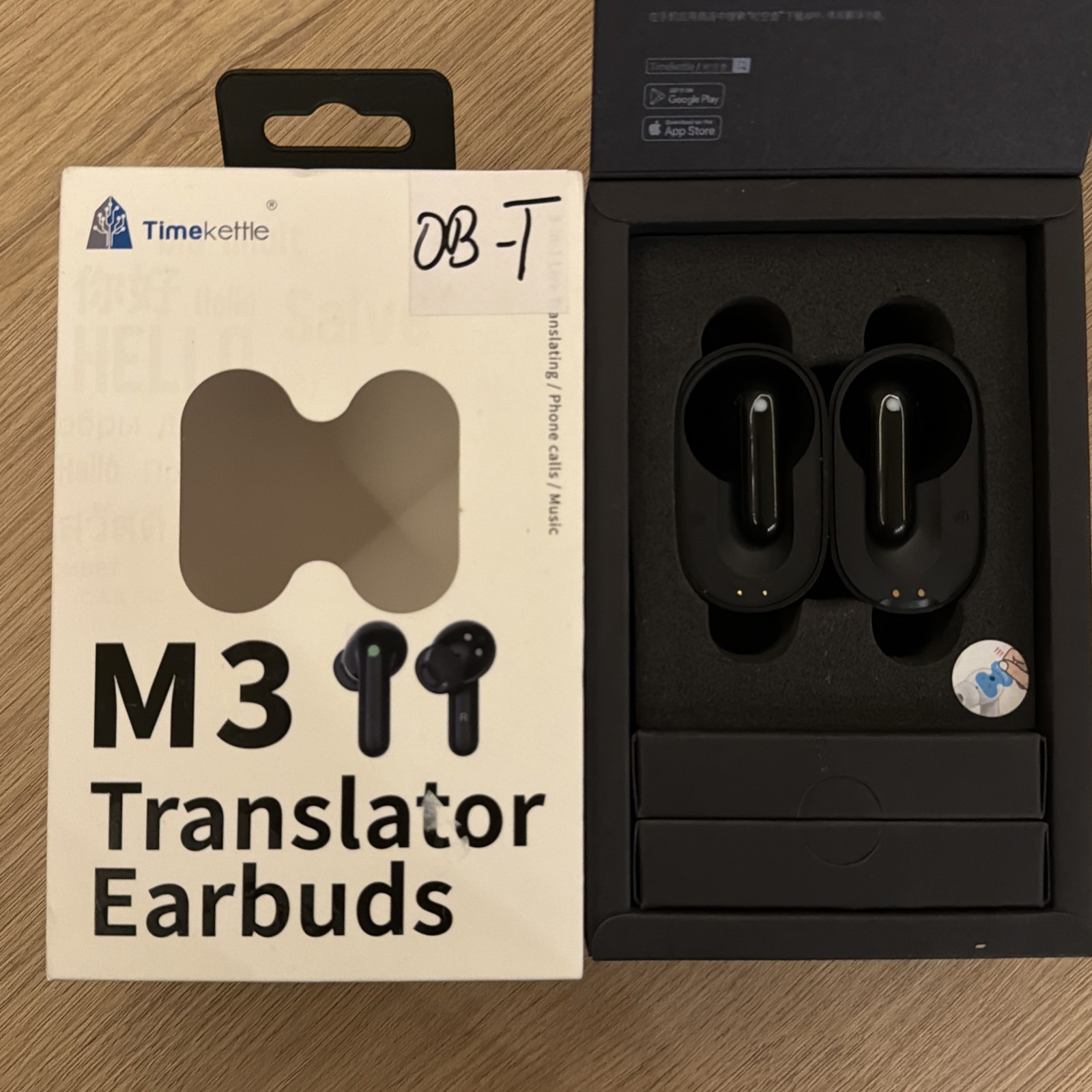 Timekettle M3 Translator Earbuds, Two-Way Device with App 40 Languages Black