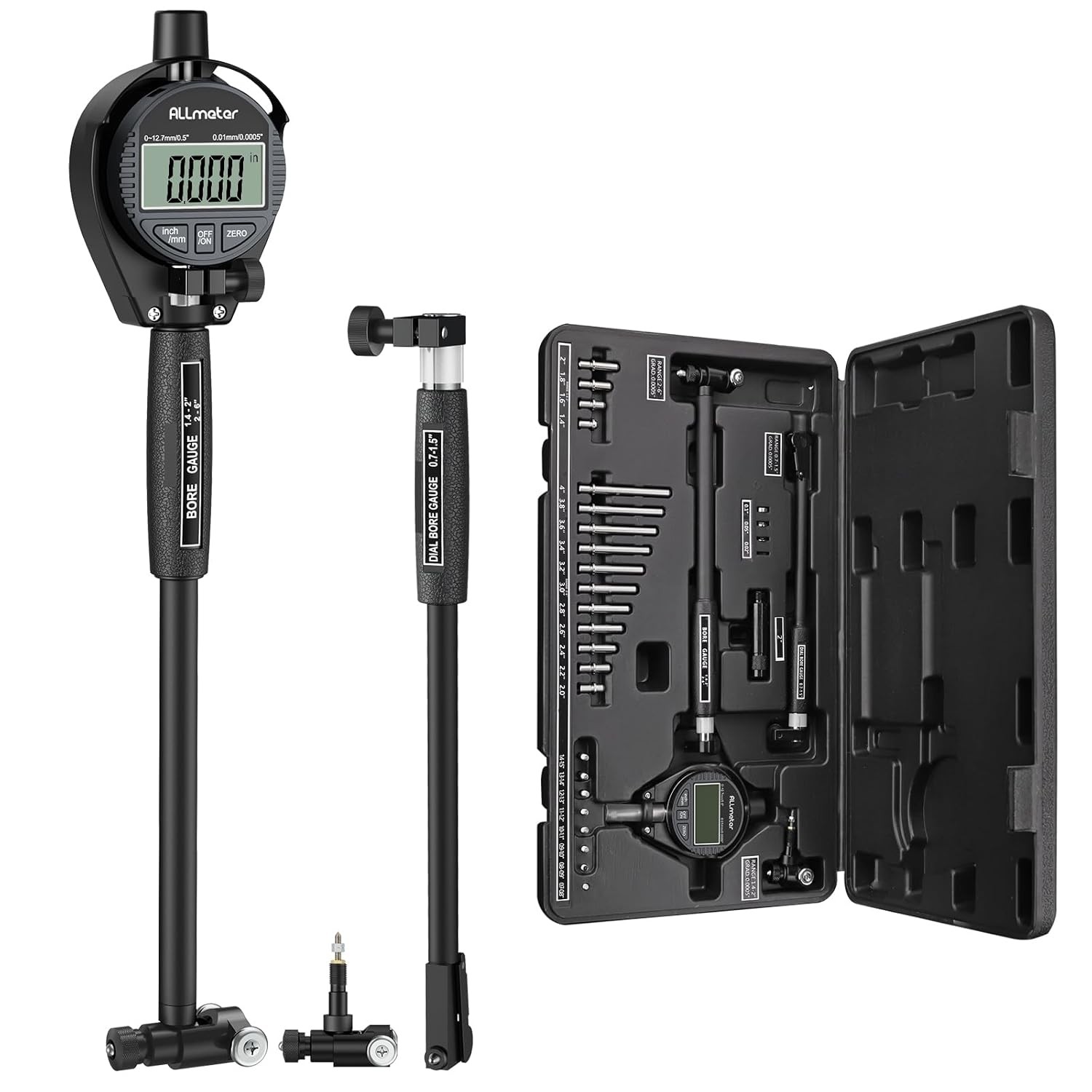 Digital Dial Bore Indicator 0.7″-6″ 0.0005″ Engine Internal Cylinder Gauge Tool