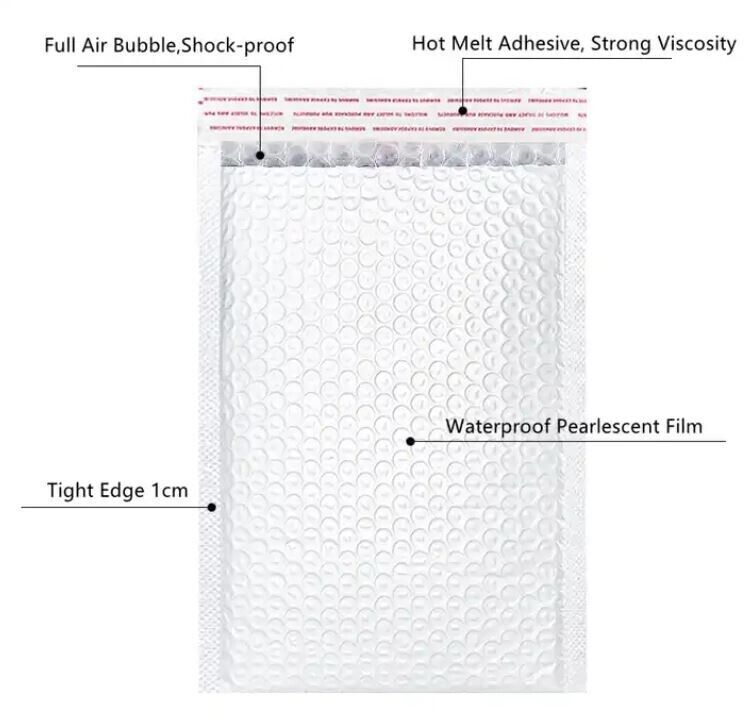 50 #2 8.5″ x 11″ Poly Bubble Padded Envelopes Mailers Shipping Bags White 9×12