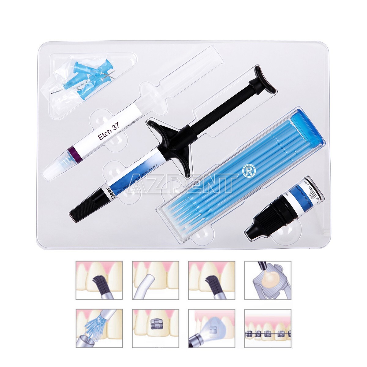 Dental Light Cure Orthodontic Bond Adhesive Kit Blue For metal & ceramic bracket