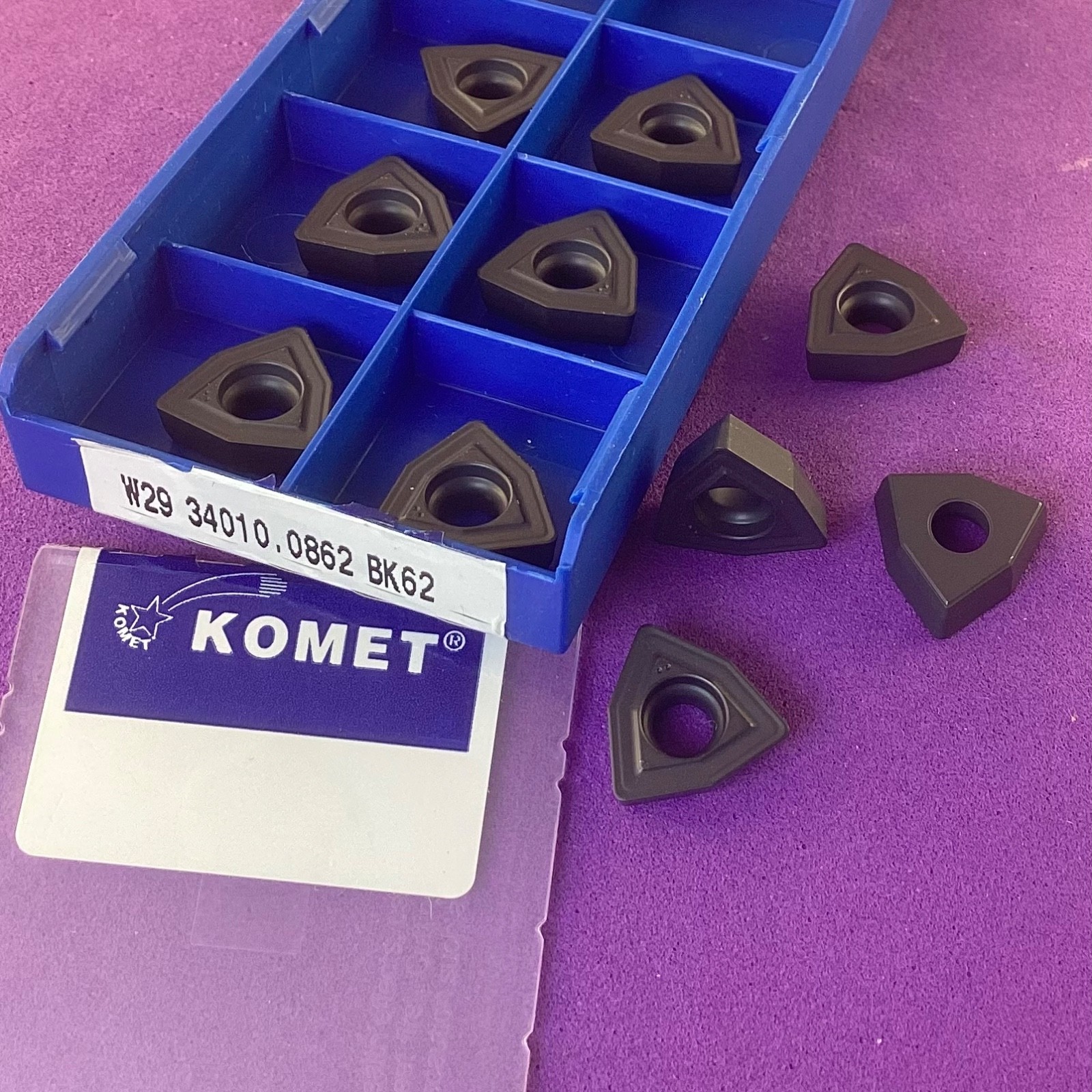 10pc KOMET W29 34010 0862 WOEX06T304-01 Carbide Inserts BK62🎯Machinist
