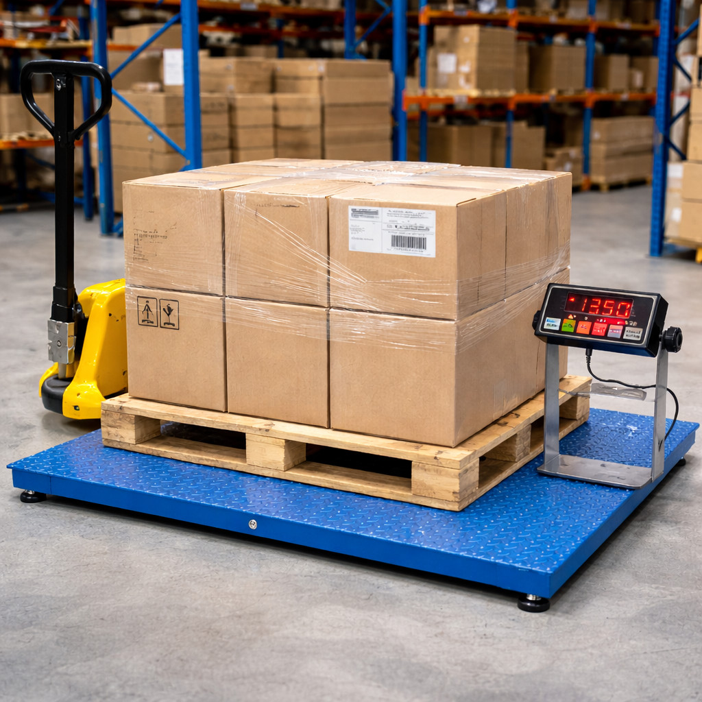 New Prime Scales 10000lb Pallet Scale /Floor Scale w/ Indicator 48×48″ Cal-Cert