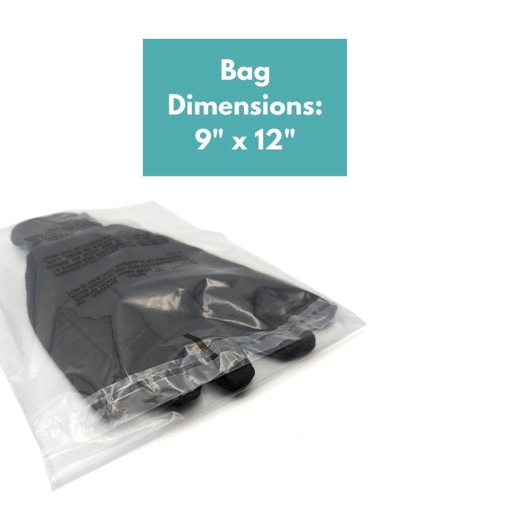9″x12″ Poly Bags Resealable Suffocation Warning Clear Baggies 1.5 Mil 10000 Pcs