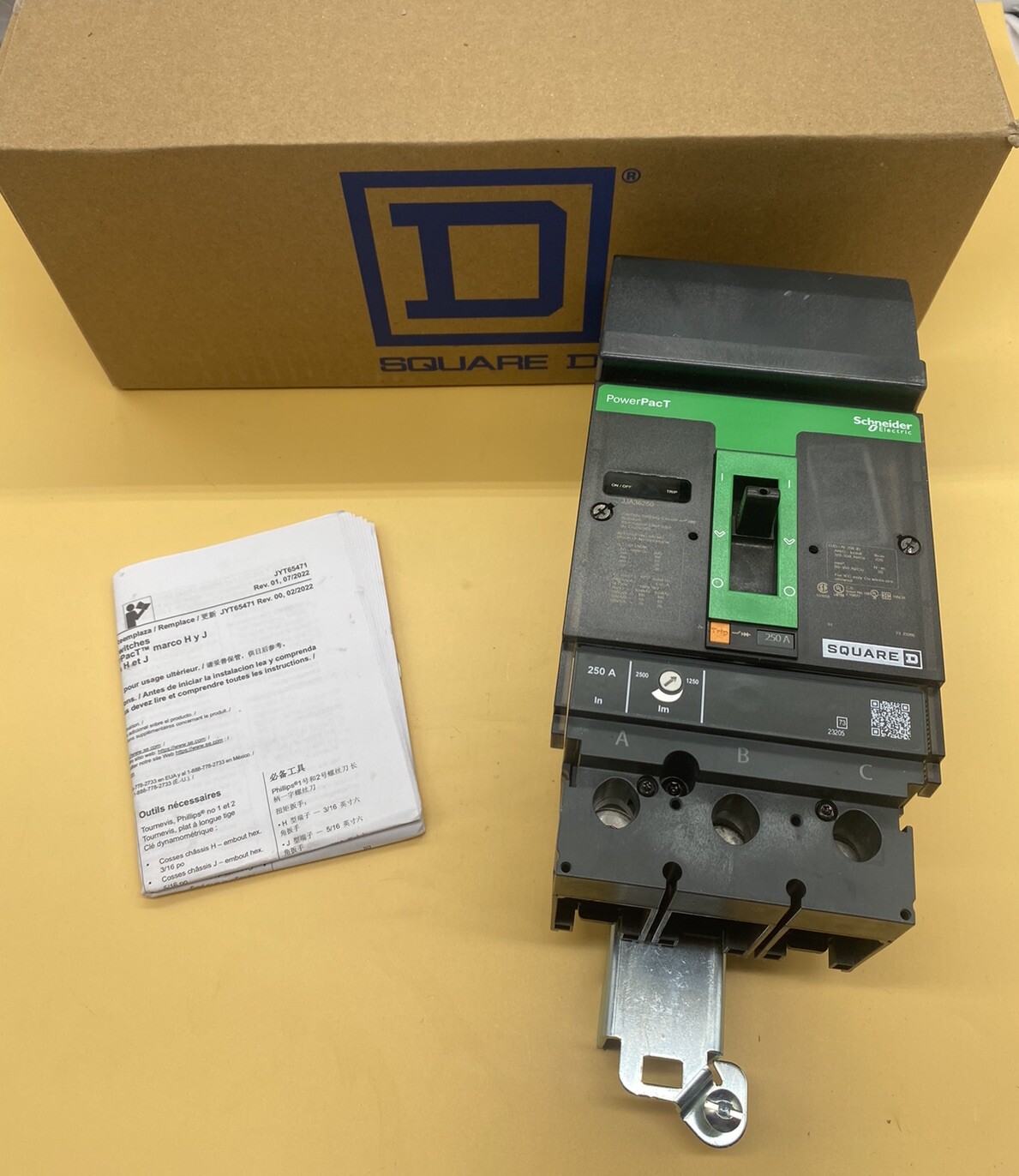 Square D JJA36250 I-Line Circuit Breaker – 3 Pole, 600V, 250A – BRAND NEW IN BOX