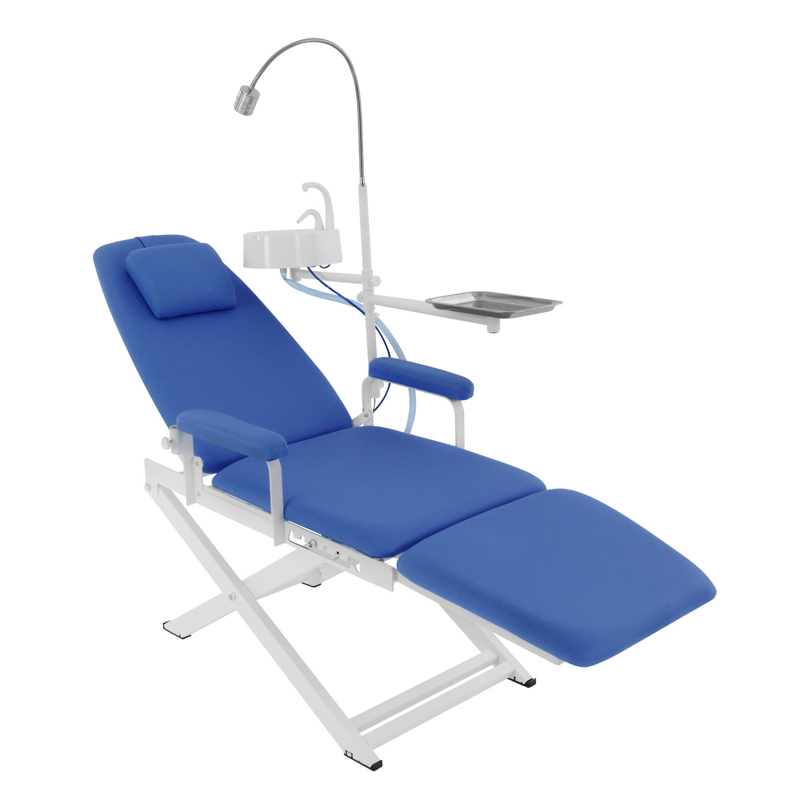 Portable Dental Chair Folding Mobile Chair Tilt Exam Chair with LED Light &Basin