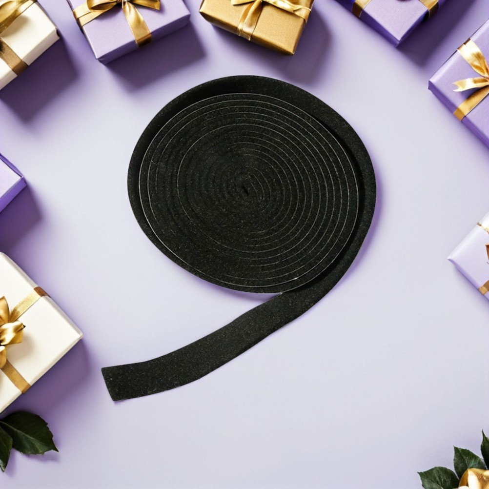 2Pcs Durable Home Felt Strips Self-Adhesive Sealing Strip Black