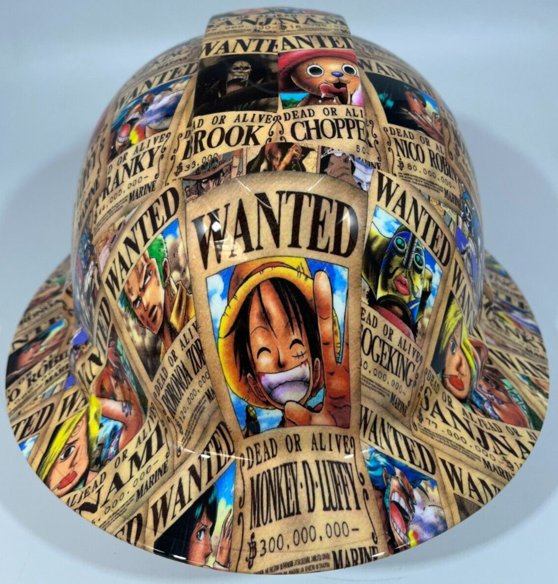 New Full Brim Hard Hat Custom Hydro Dipped MONKEY D LUFFY ONE PIECE ANIME