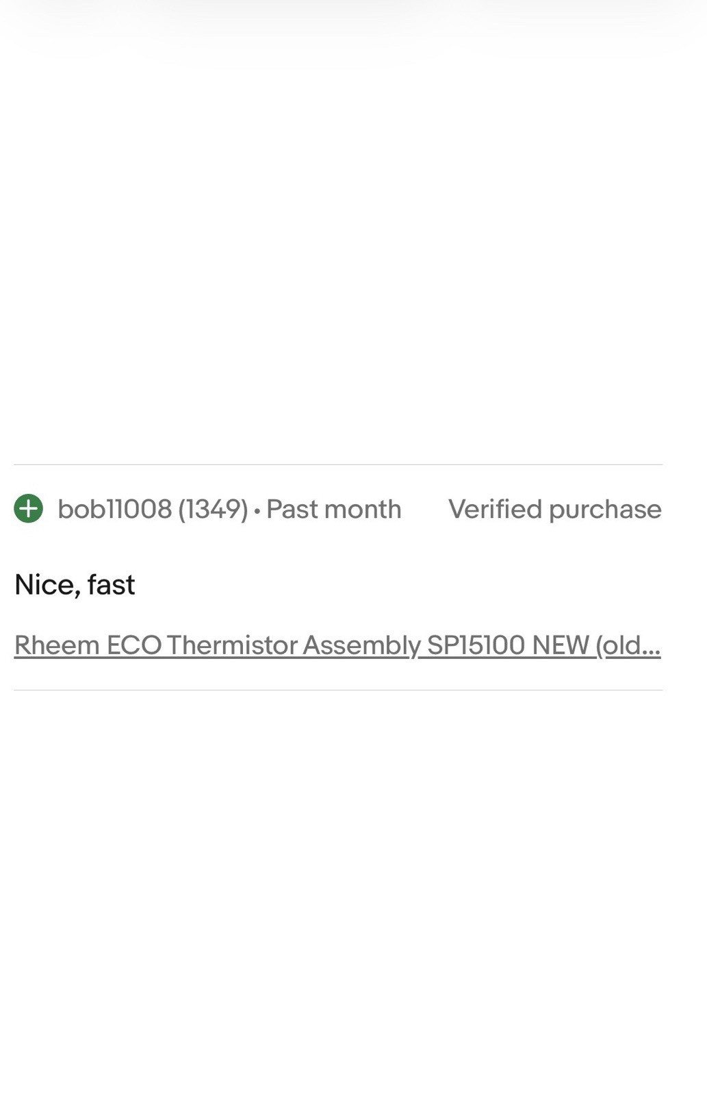Rheem ECO Thermistor Assembly SP15100 NEW (old stock) Qty-1 Free Same Day Ship!