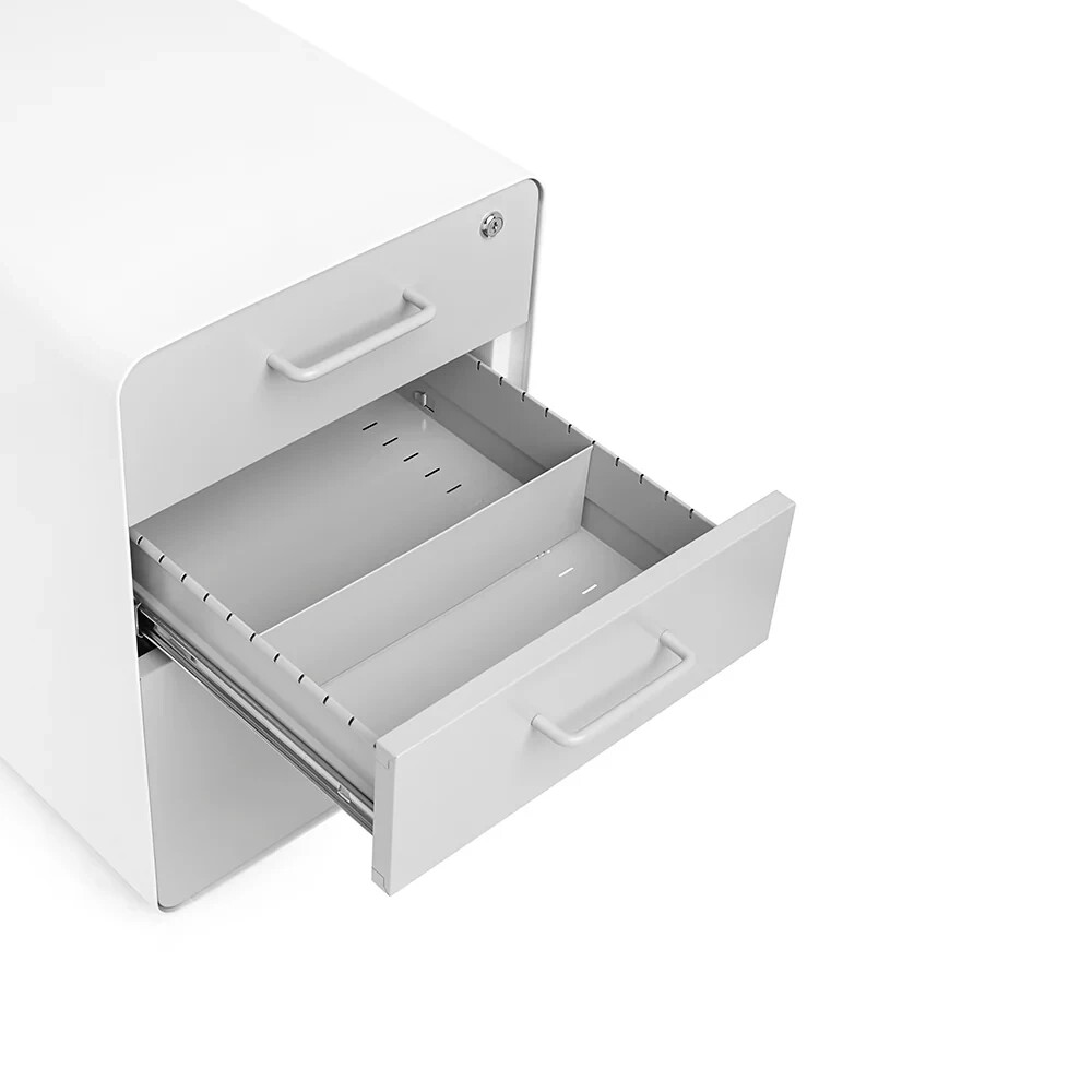 Stow 3-Drawer File Cabinet, Rolling White/Grey By Poppin (NEW IN BOX)