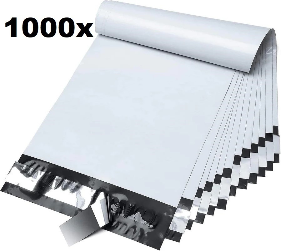 1000-Pack 7.5×10.5″ White Poly Mailers Self Seal Shipping Bags 2.5 Ml Tear Proof