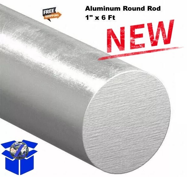 Aluminum Bar Round Rod 1″ x 6 Feet Solid Stock Alloy 6061 Unpolished Finish NEW