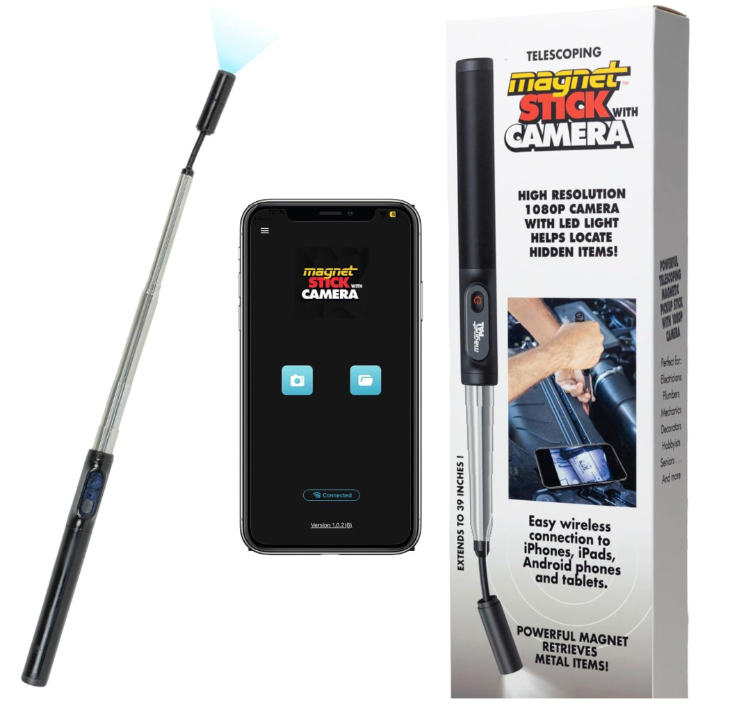Wireless Telescoping Borescope compatible with Apple or Android. extends to 39″