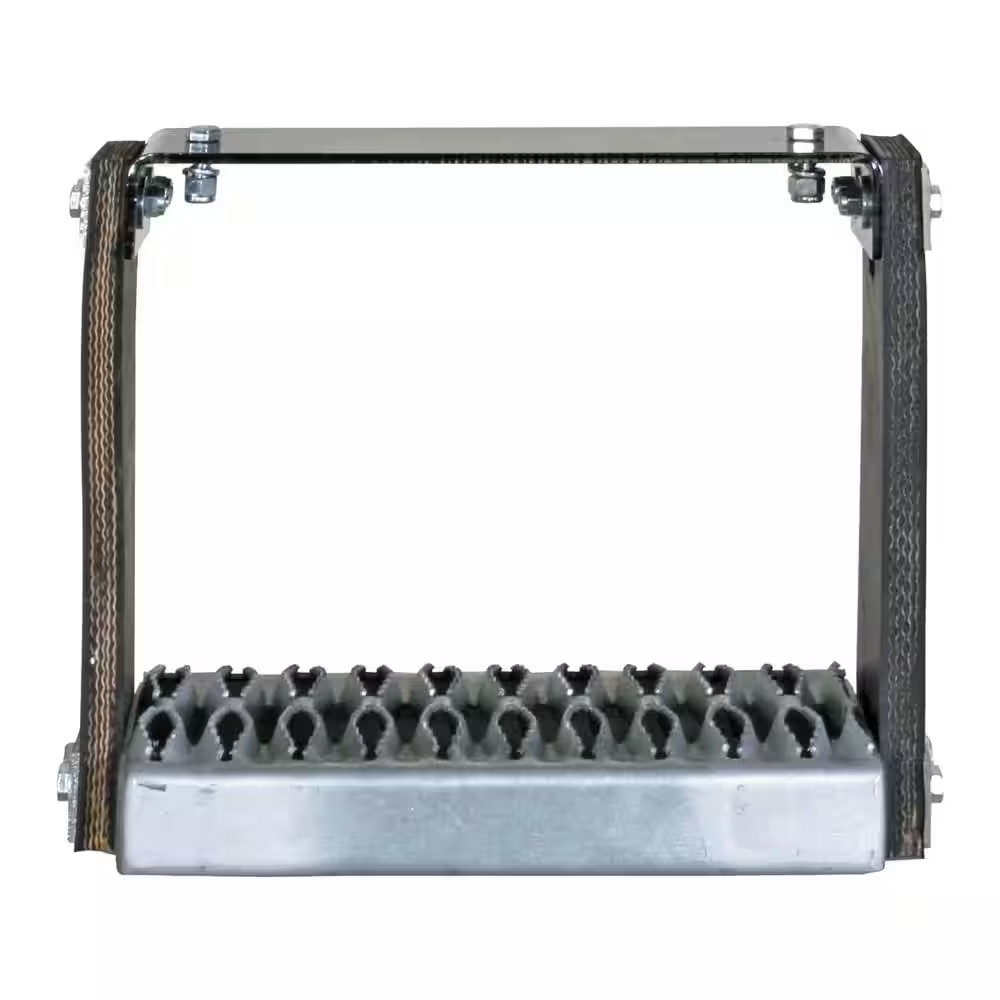 12 In. X 11 In. Flexible Rubber Step with Galvanized Steel Diamond Deck-Span Tre