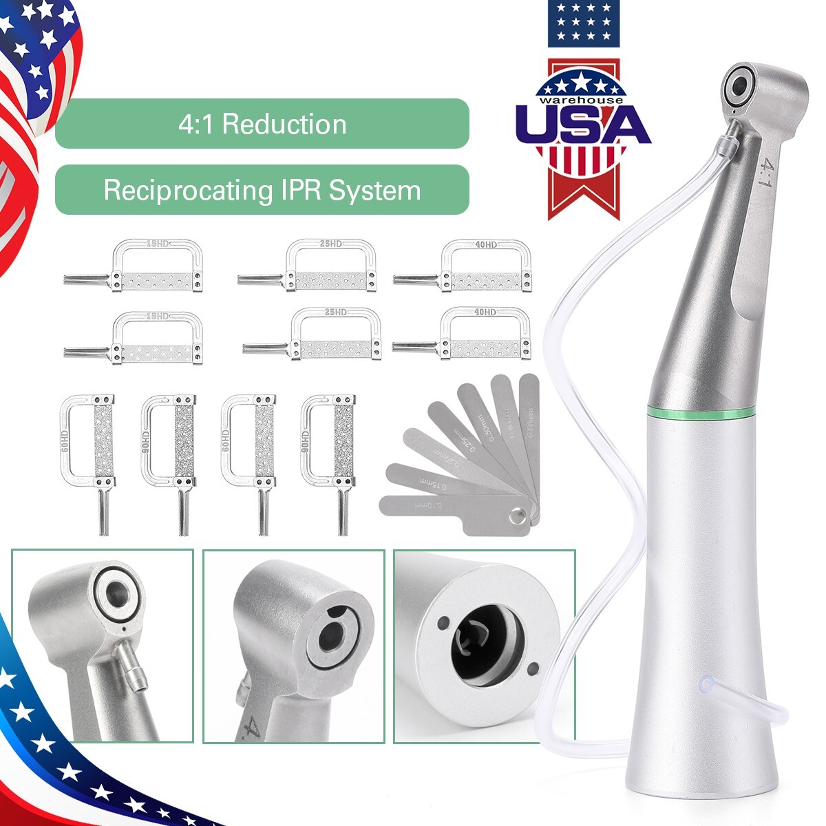 4:1 Reduction Dental Contra Angle IPR Handpiece plus 10 Interproximal Strips