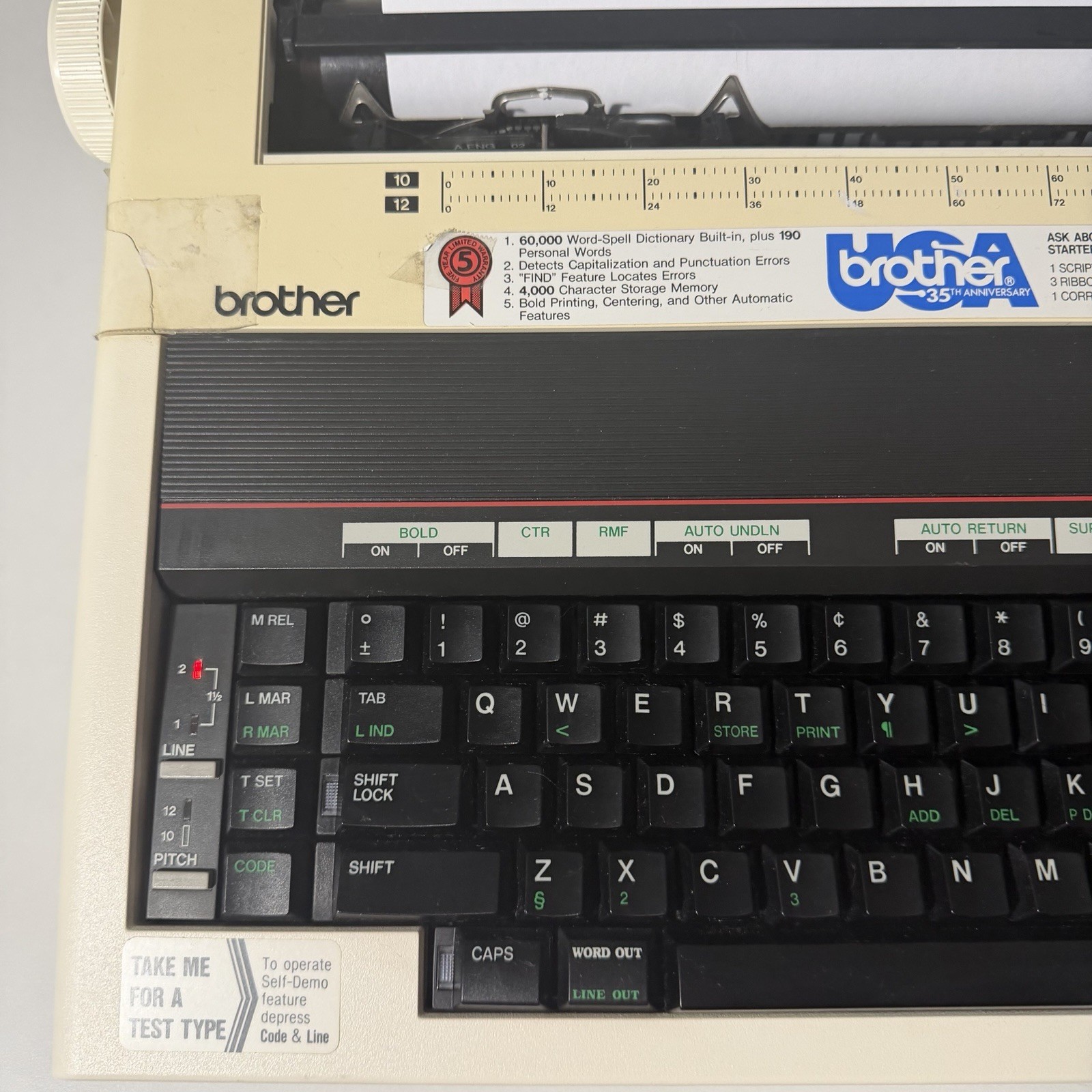 Vintage Brother Correctronic 340 Electronic Typewriter Word-Spell Dictionary