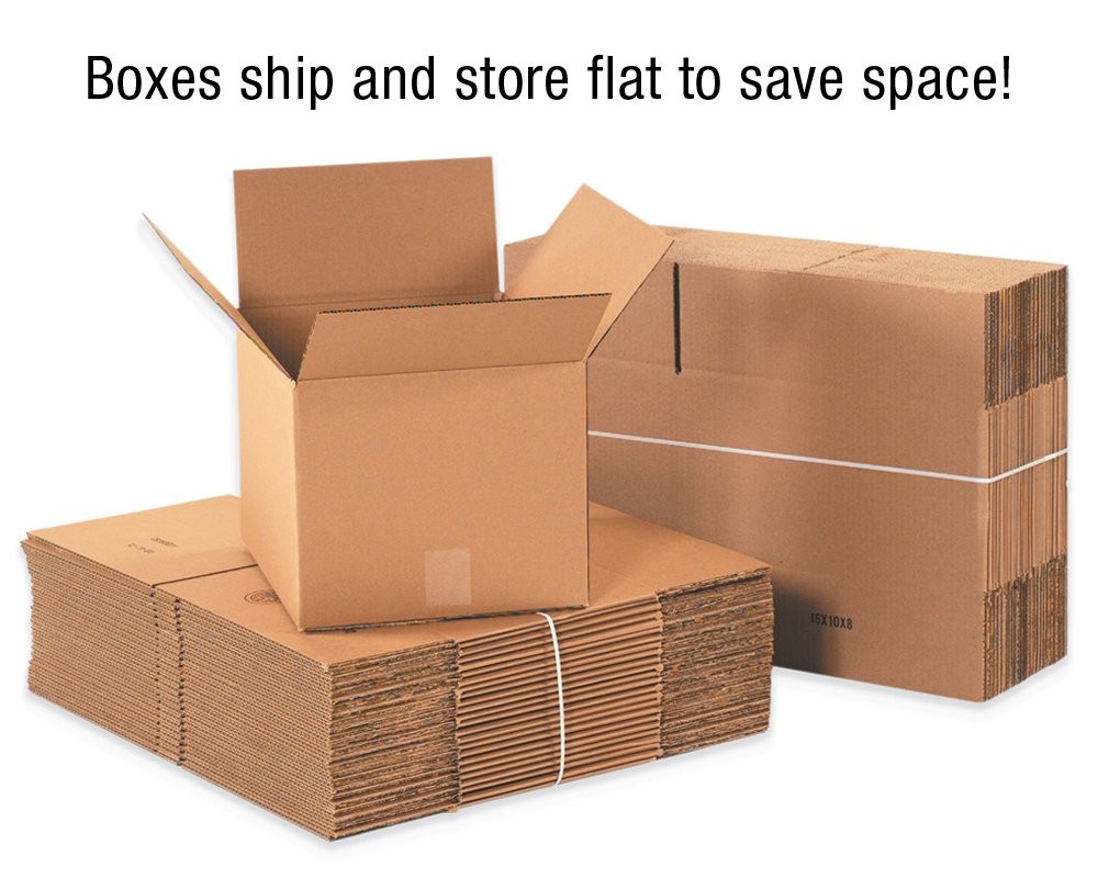 AVIDITI 18 x 18 x 6 Flat Corrugated Boxes,18L x 18W x 6H, Pack of 20 | Shipping,