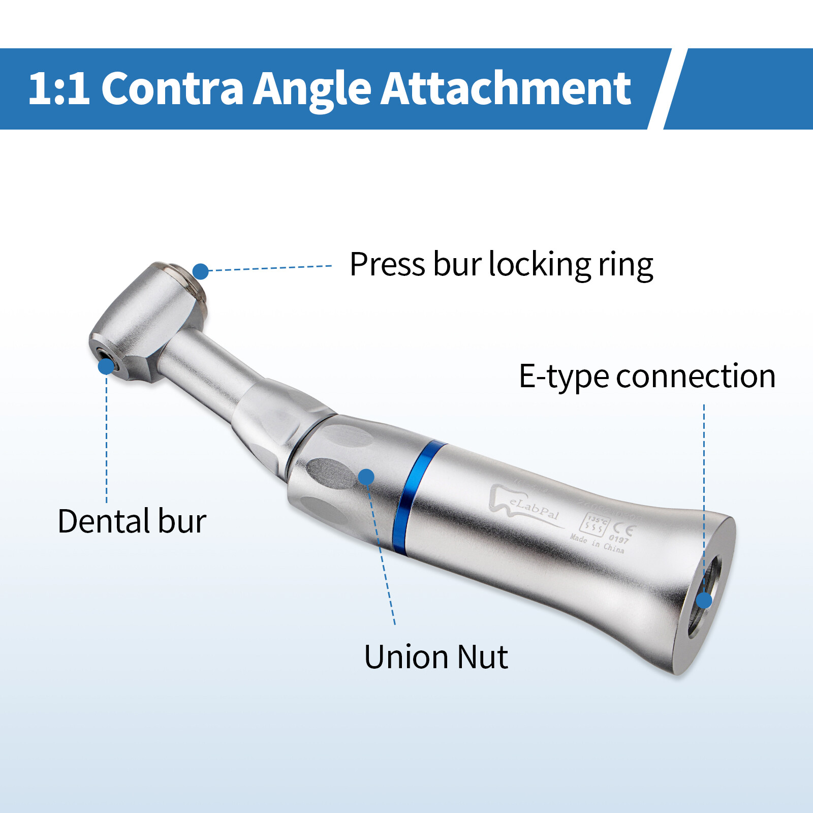 10Pack Dental Low Slow Speed Handpiece Contra Angle Push Button E-Type 4 Holes