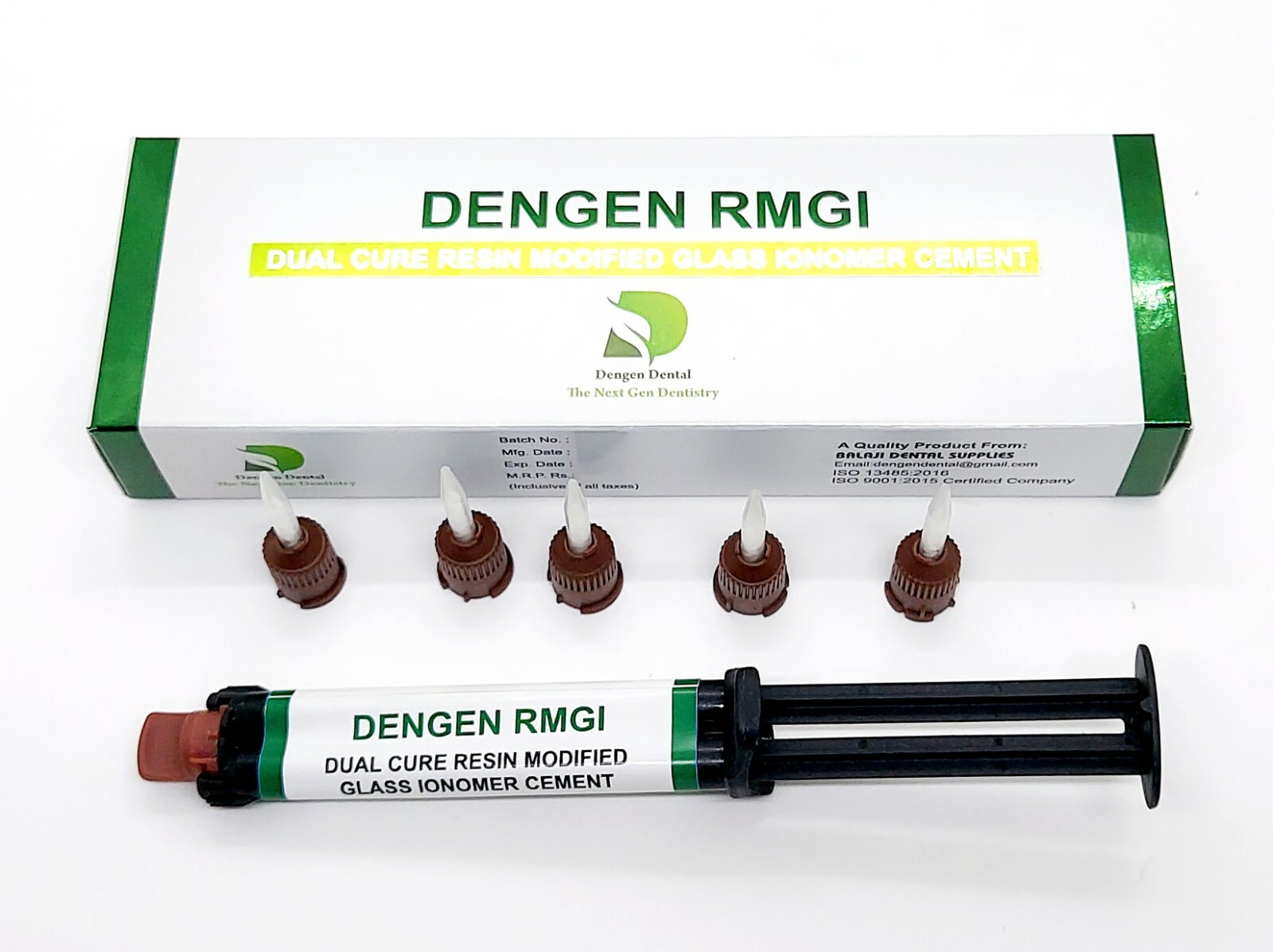 Dengen Dual Cure Automix Dental Luting Cement 1 Syringe Kit A2/Natural Shade