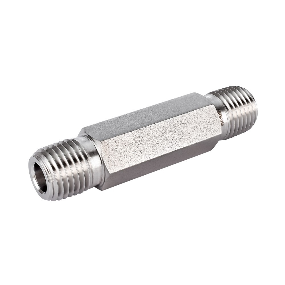 FITOK 316 Stainless Steel Hex Long Nipple 1/4″ Male NPT 1.5″ Overall Length