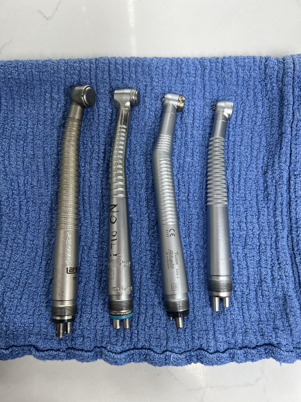 Dentsply Midwest High Speed Contra Angle Handpiece Lot, Autochuck 4-Hole