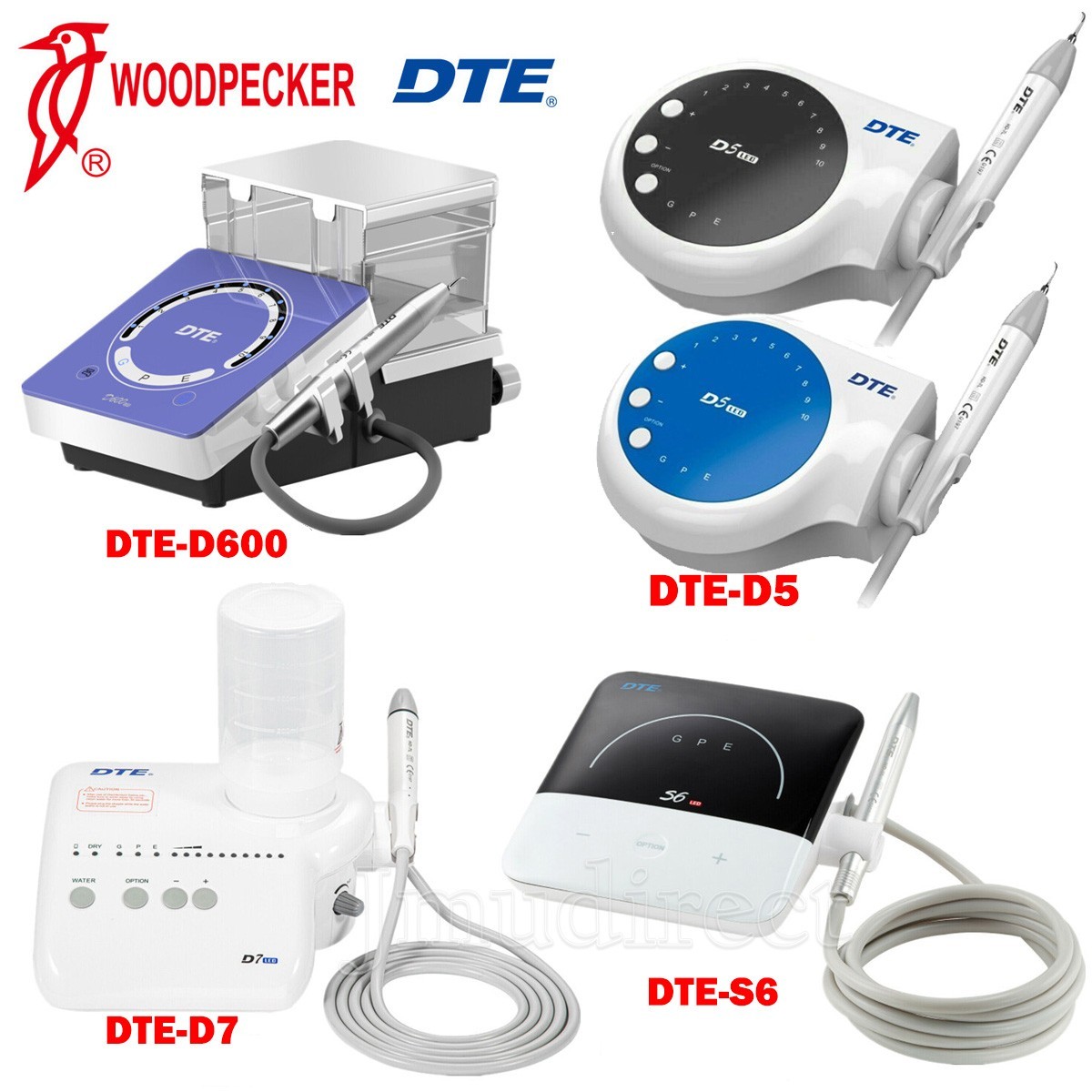 Woodpecker DTE Dental D5 D1 S6 LED Ultrasonic Piezo Scaler Handpiece with Tips
