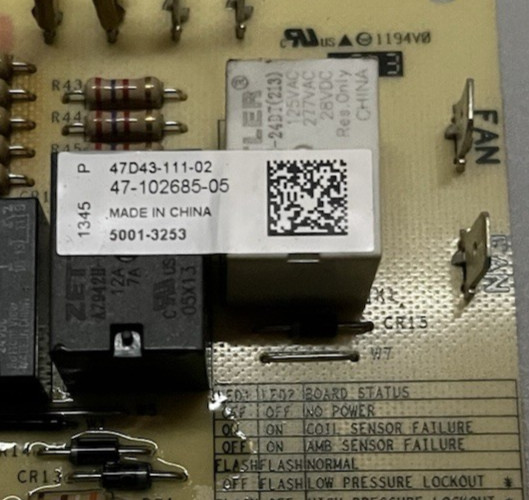 Rheem Ruud 47D43-111-02 Heat Pump Defrost Control Board 47-102685-05