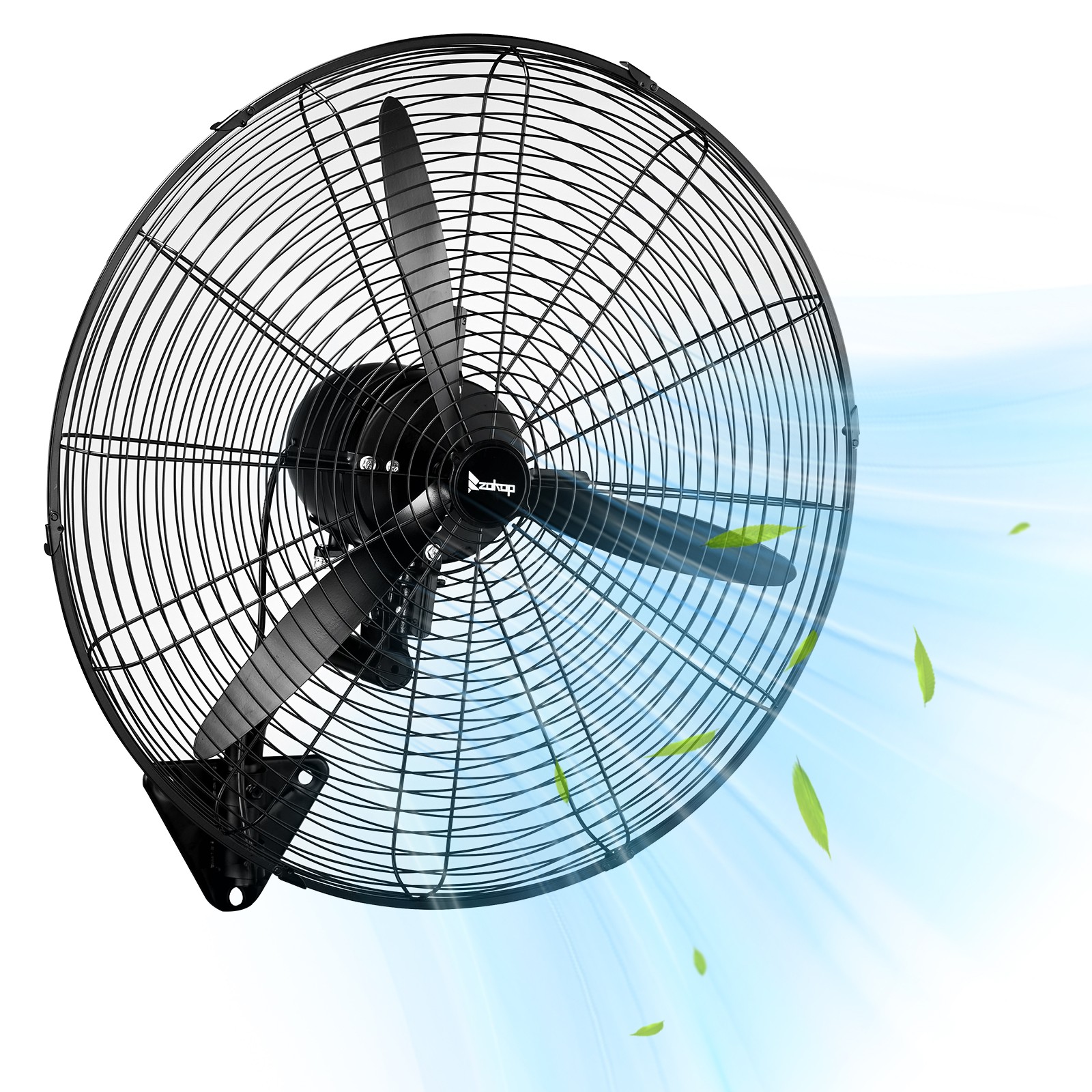 26″ Oscillating High Velocity Industrial Wall Mounted Heavy Duty Shop Fan, Black