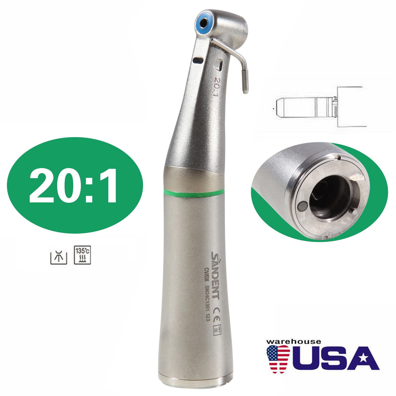 Dental Implant System LED Brushless Motor +20:1 Fiber Handpiece 5.0-60N.cm