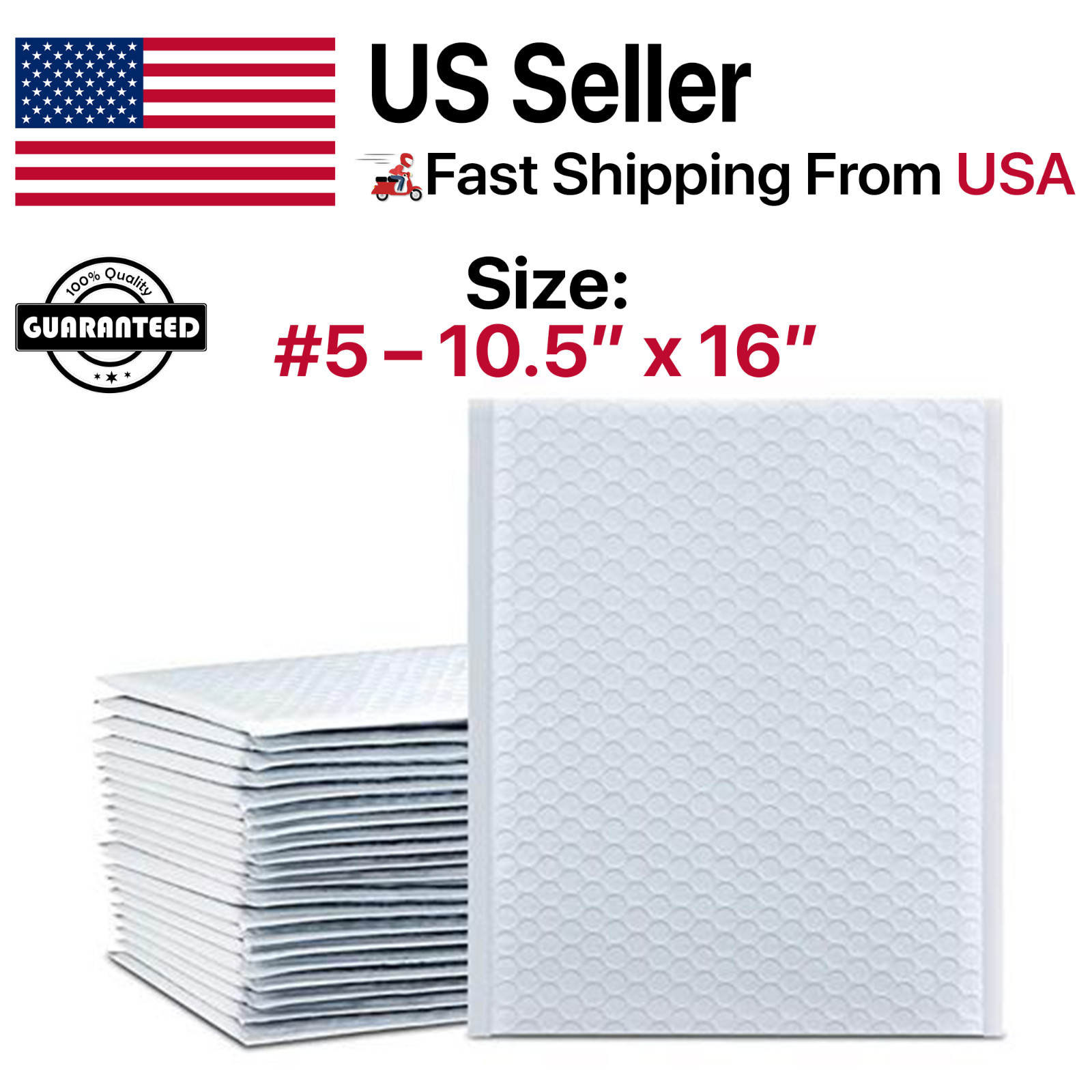 #5 10.5×16 (10.5×15) Poly Bubble Mailers Padded Envelopes Mailing Shipping Bags