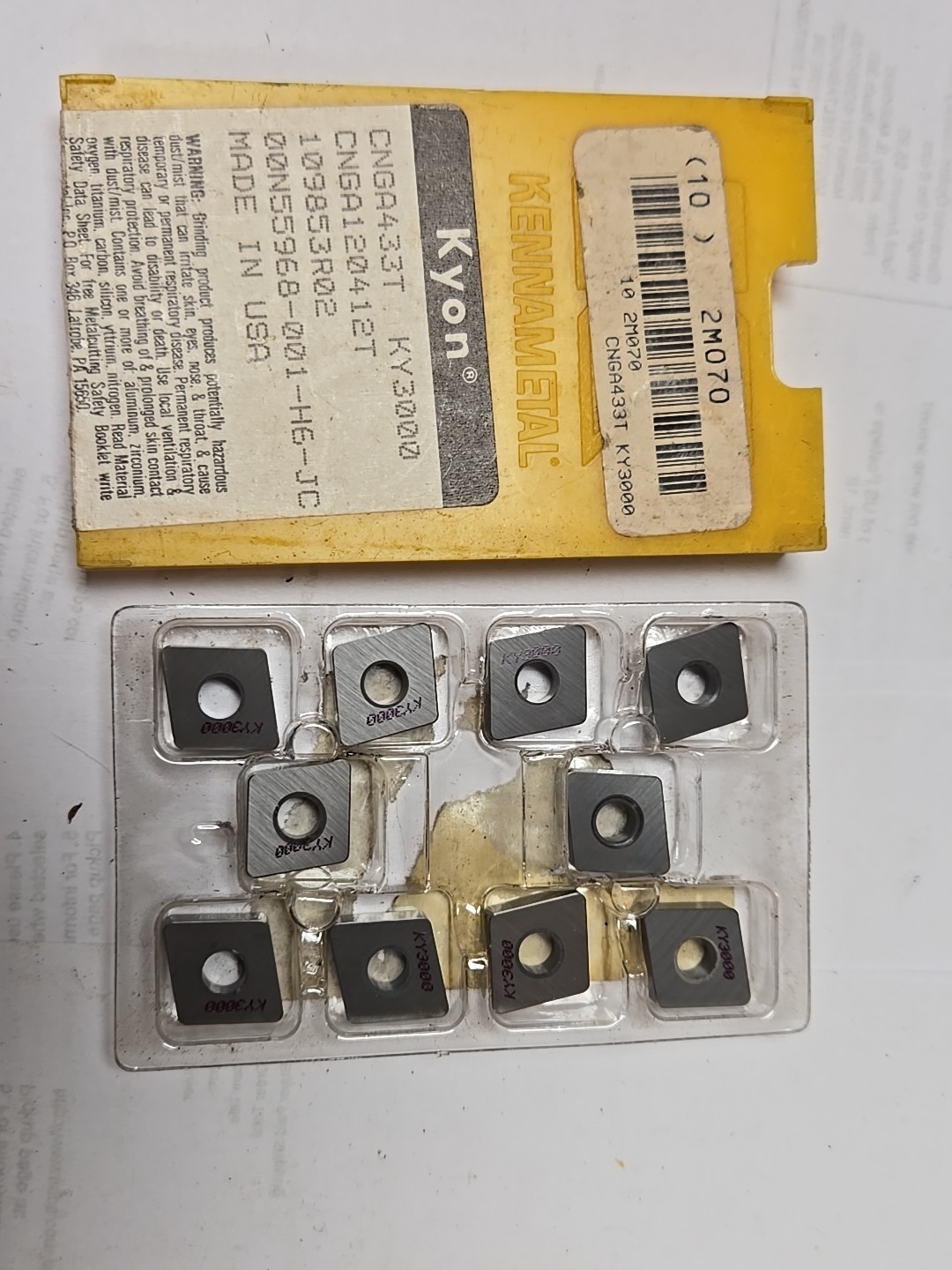New Pack of 10 Kennametal Kyon CNGA433T KY3000 Ceramic Indexable Inserts
