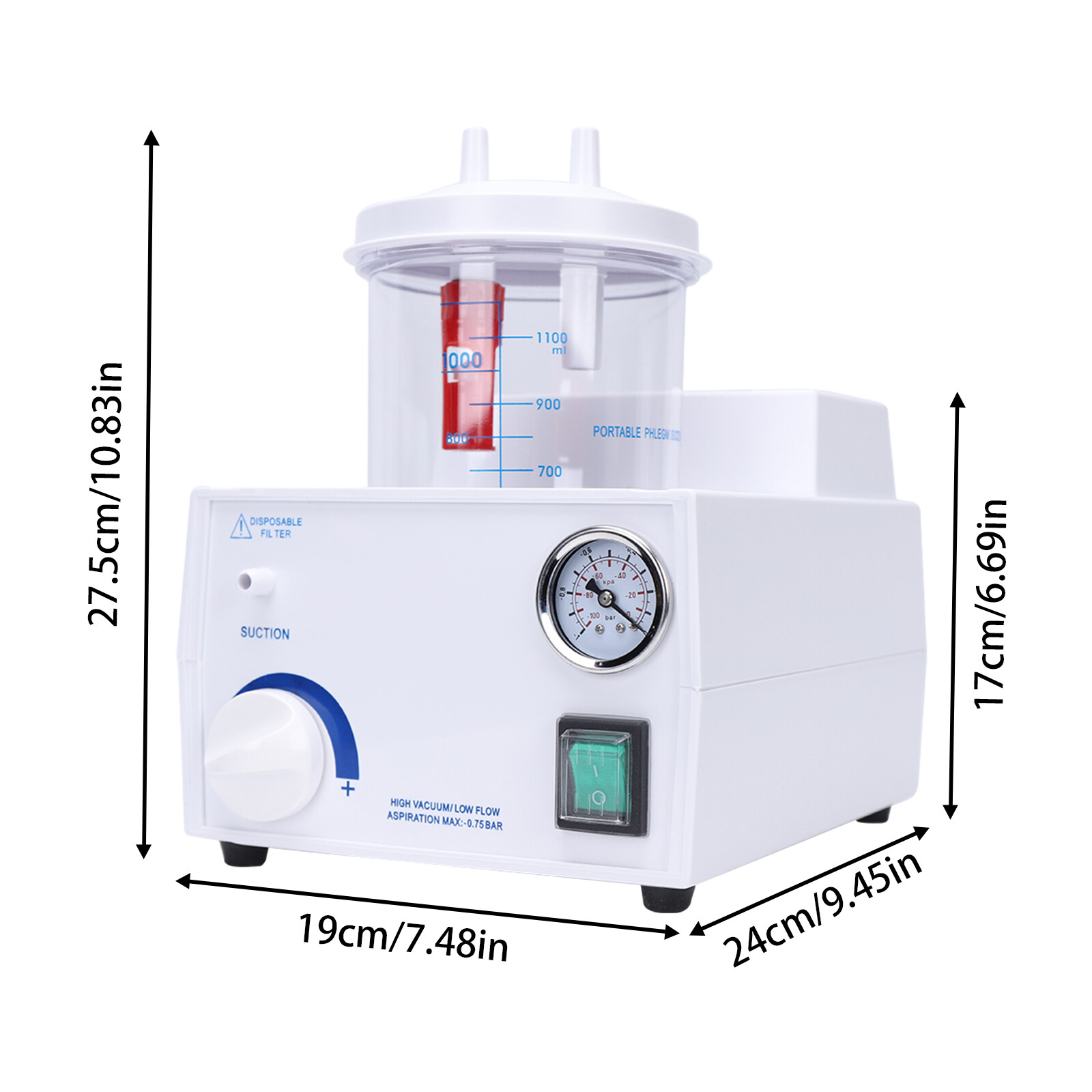 Portable Suction Machine Oil-Free Suction Help Device for Elderly Adult Child