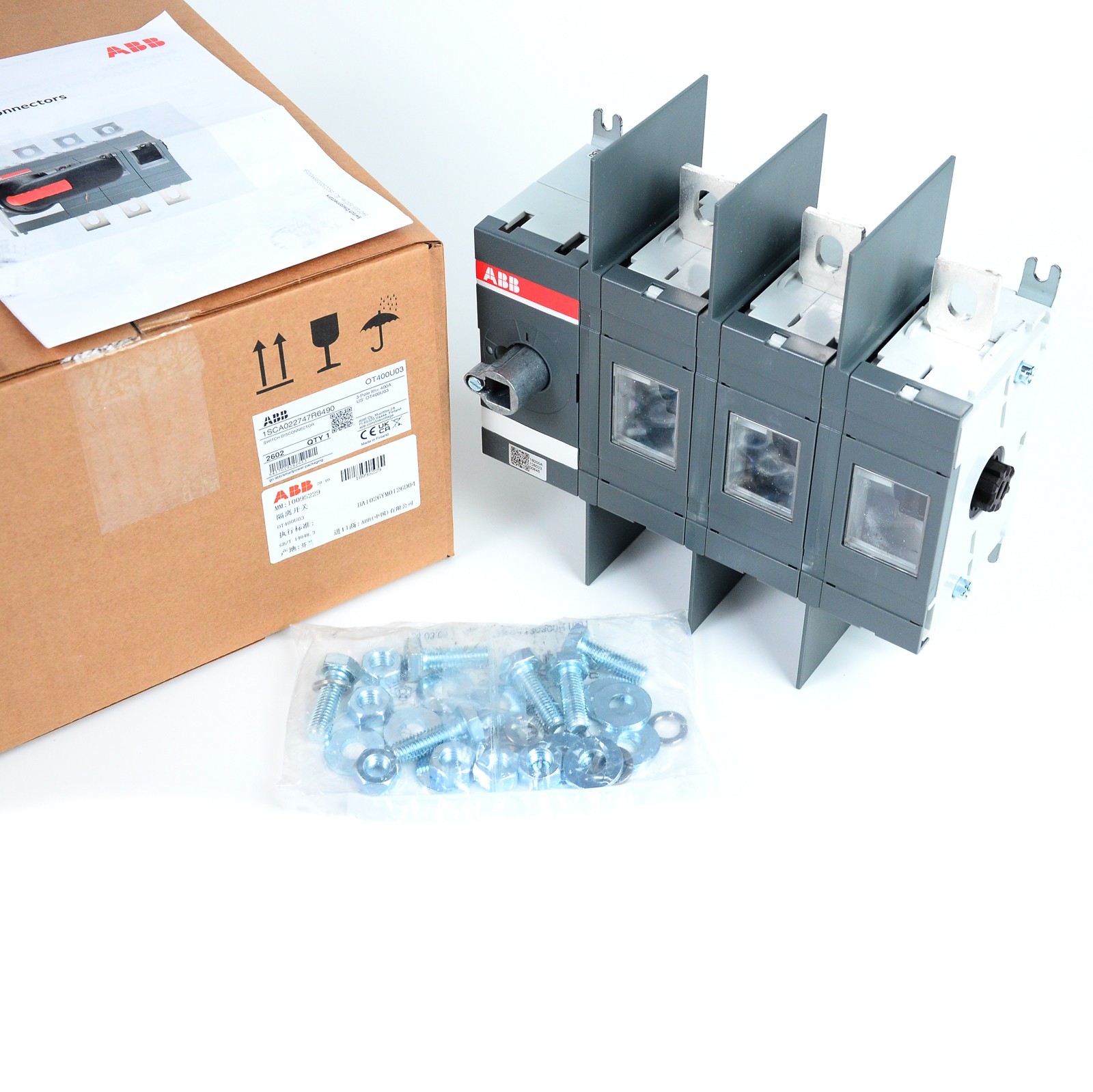 400A 3 Pole Switch Disconnector OT400U03 Load Break Disconnect Switch