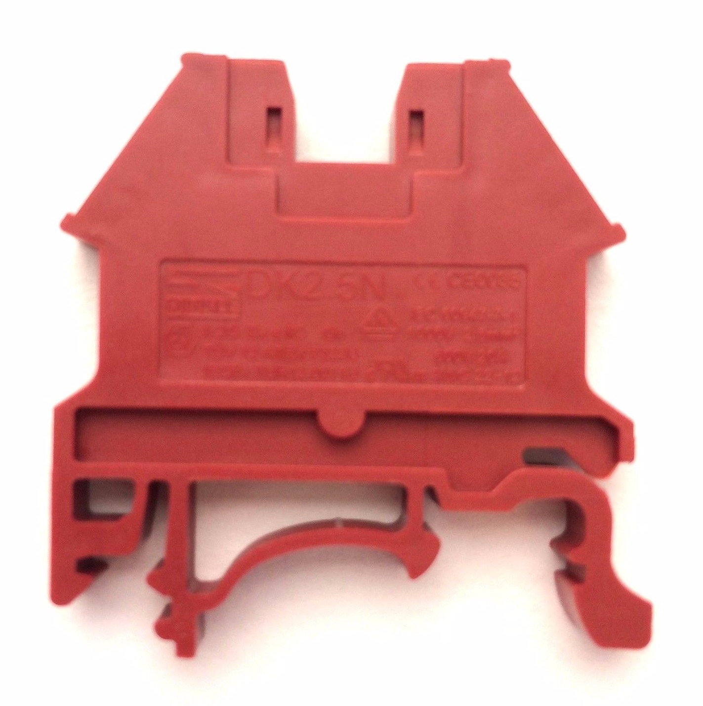 DIN Rail Terminal Blocks 100 Quantity DK2.5N-RD Dinkle Red 12 AWG 20 A 600 V