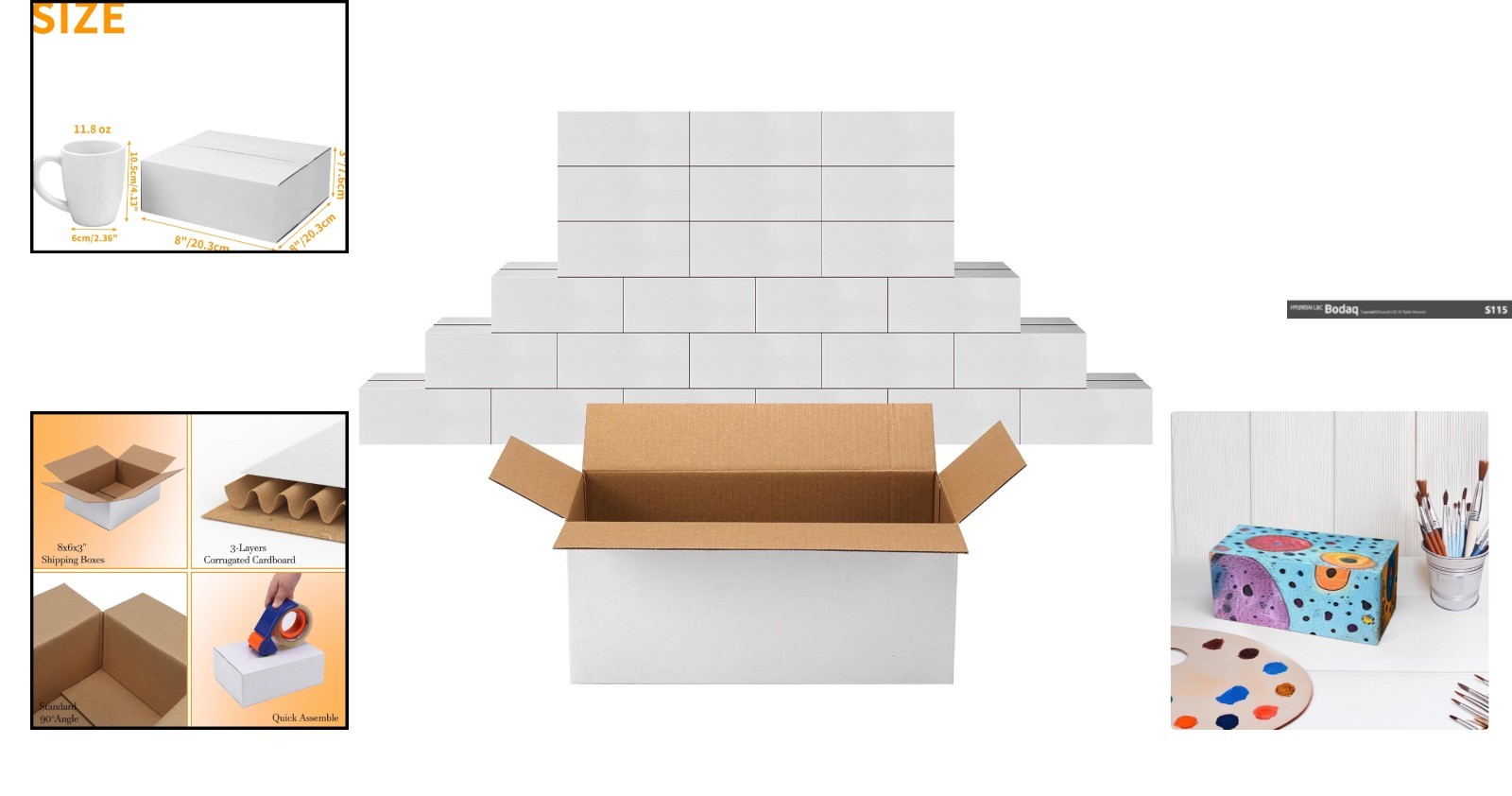 Versatile 8x8x3 Small Shipping Boxes Set of 25 – Reliable Protection for Items
