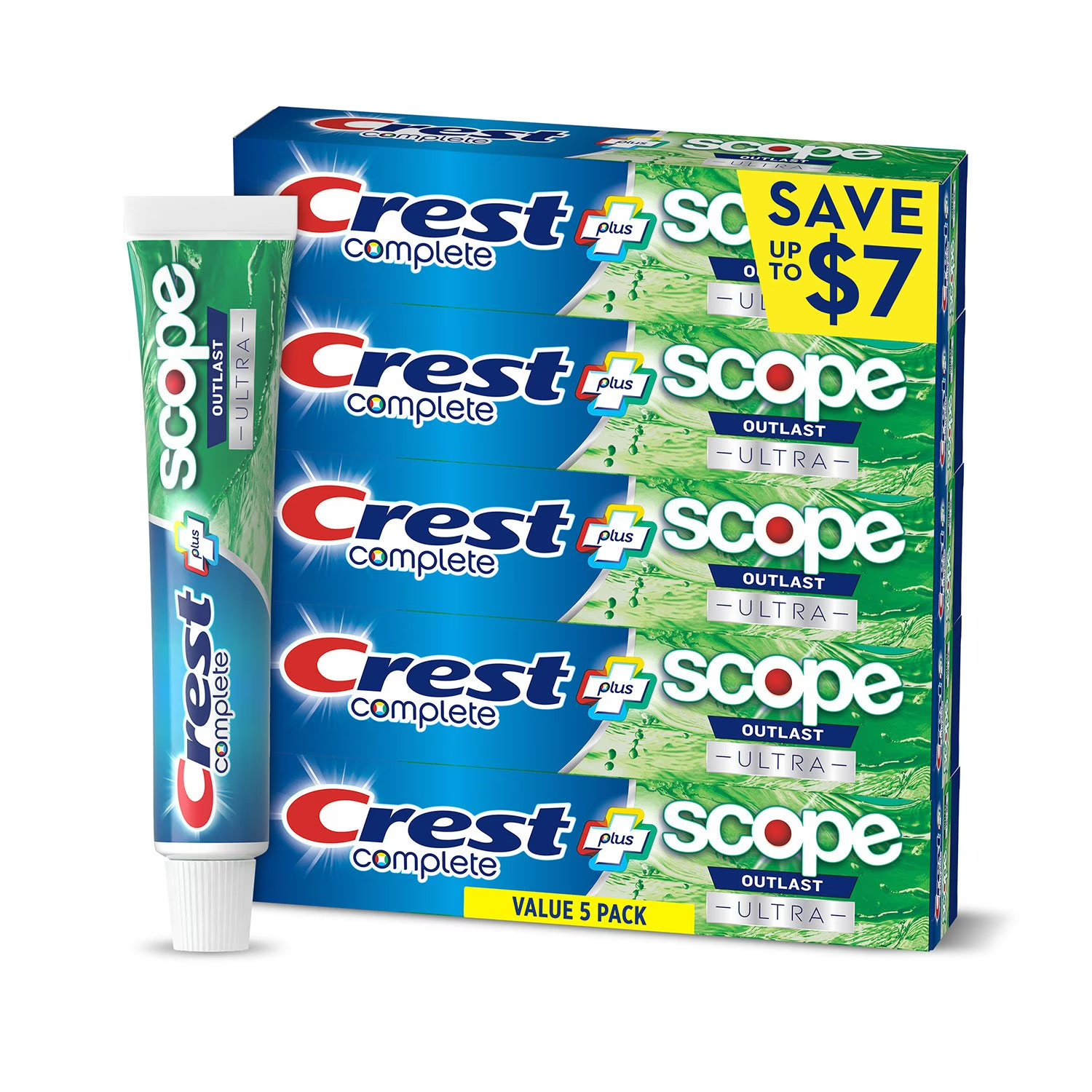 Crest Complete + Scope Outlast Ultra Toothpaste (6.3 oz, 5 pk.)