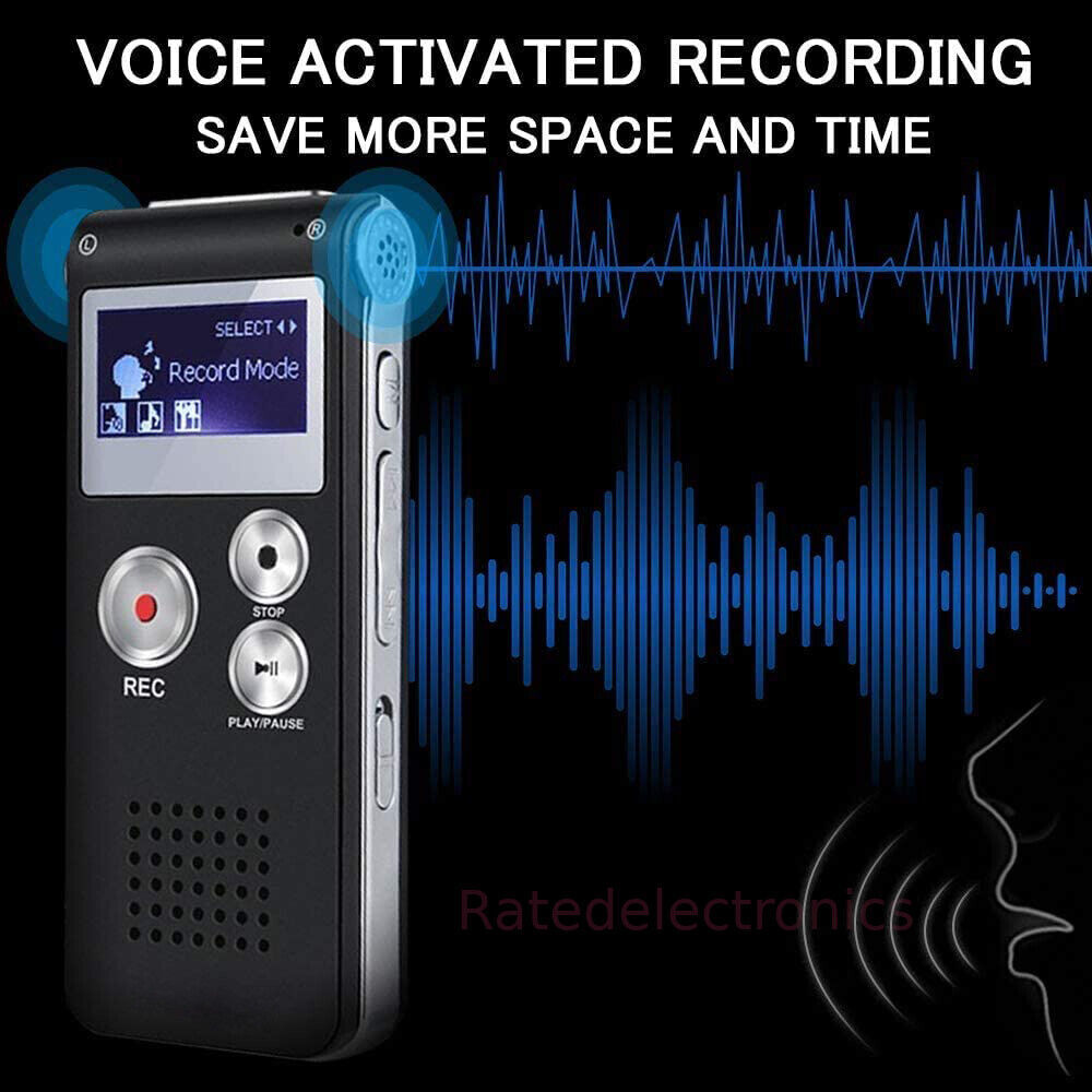 Digital Voice Recorder Dictaphone Mp3 Mini Pocket Audio Recorder Mic Lecture US