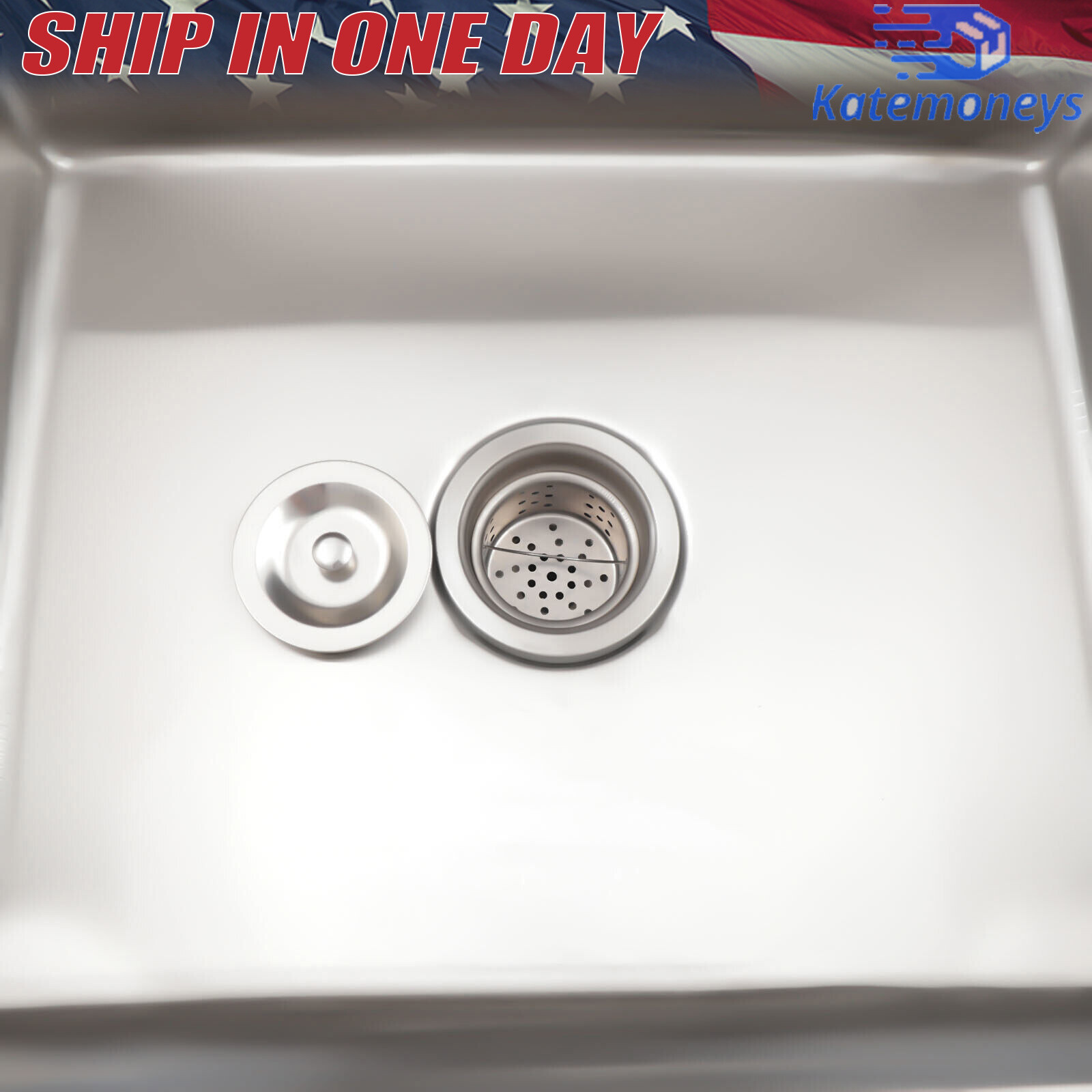1 Compartment Commercial Utility & Prep Sink Kitchen Sink+Faucet Stainless Steel