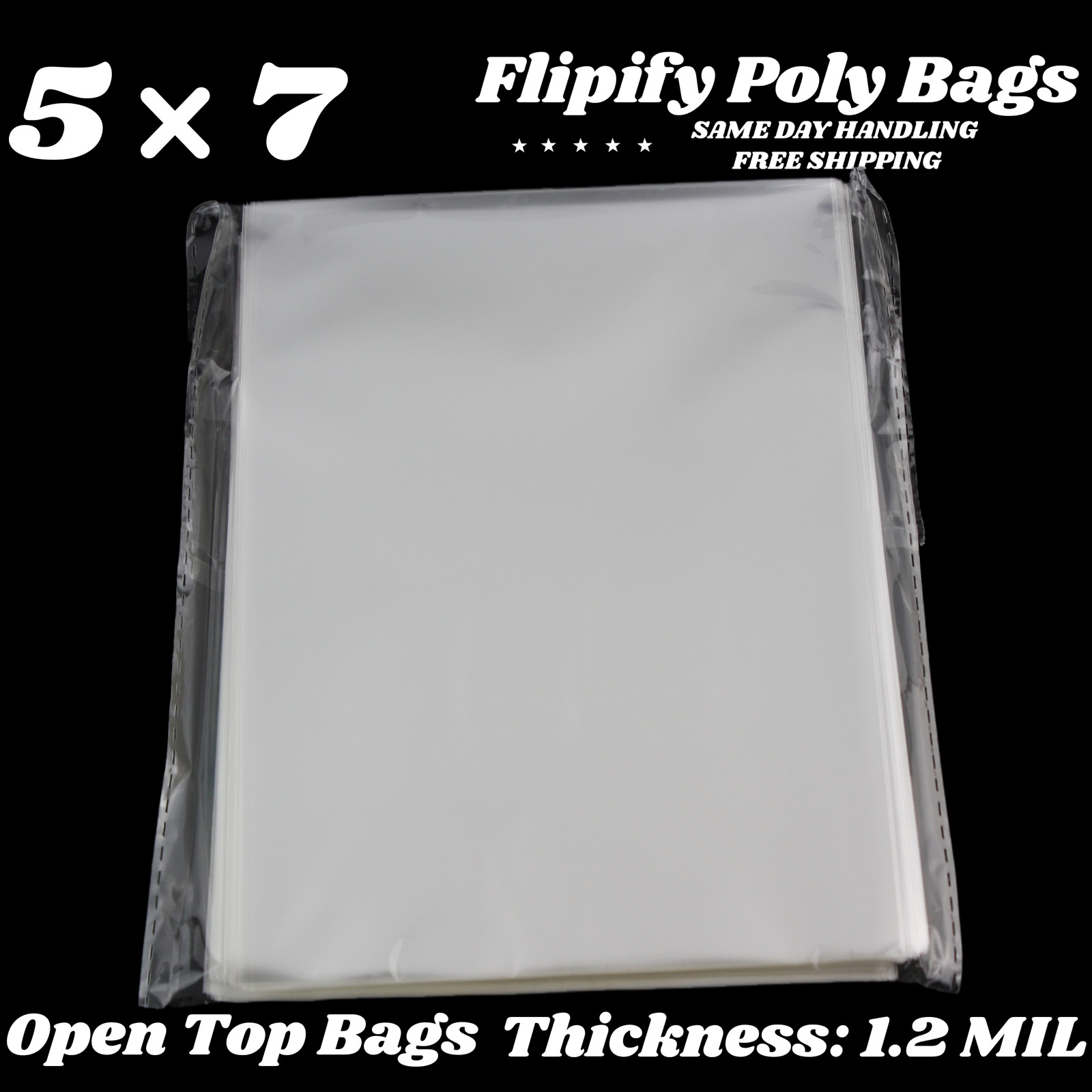 5×7 Clear PolyBags Flat Open Top Plastic Cellophane Treat Bakery Cookies Candies