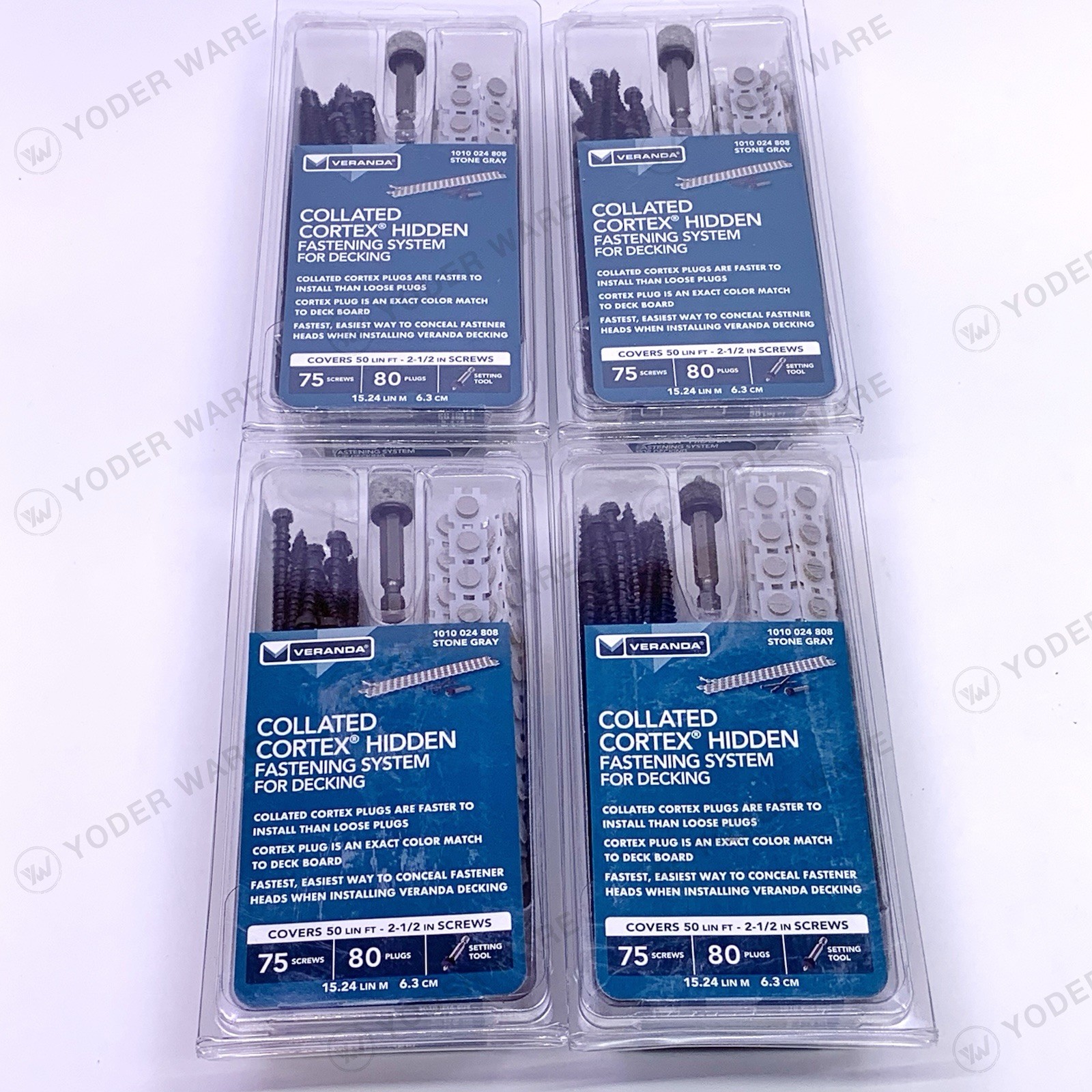 4 Boxes FastenMaster Veranda FMCTXCL-VA75SG Cortex Hidden Fastening, Stone Gray