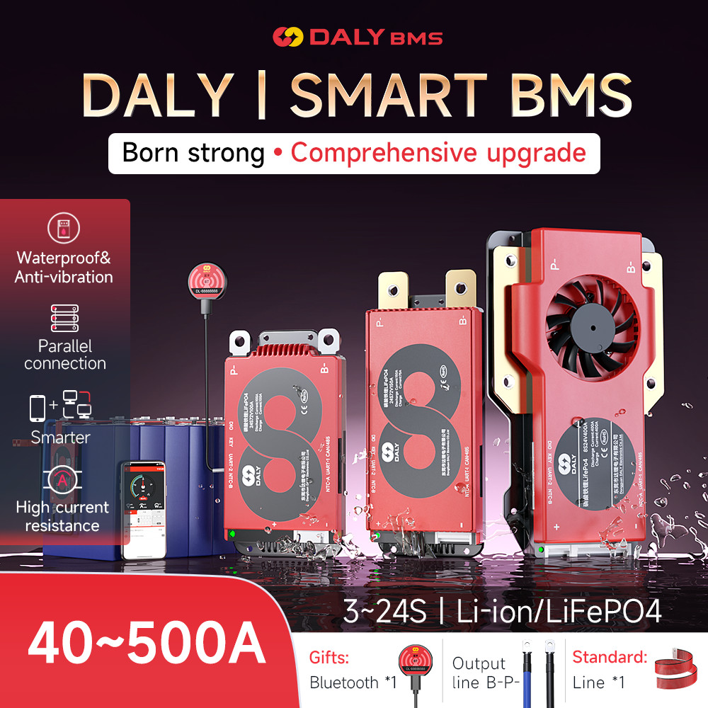 DALY Smart BMS 3S to 24S 40-500A Li-ion LiFePO4 K M S Board For Lithium Battery