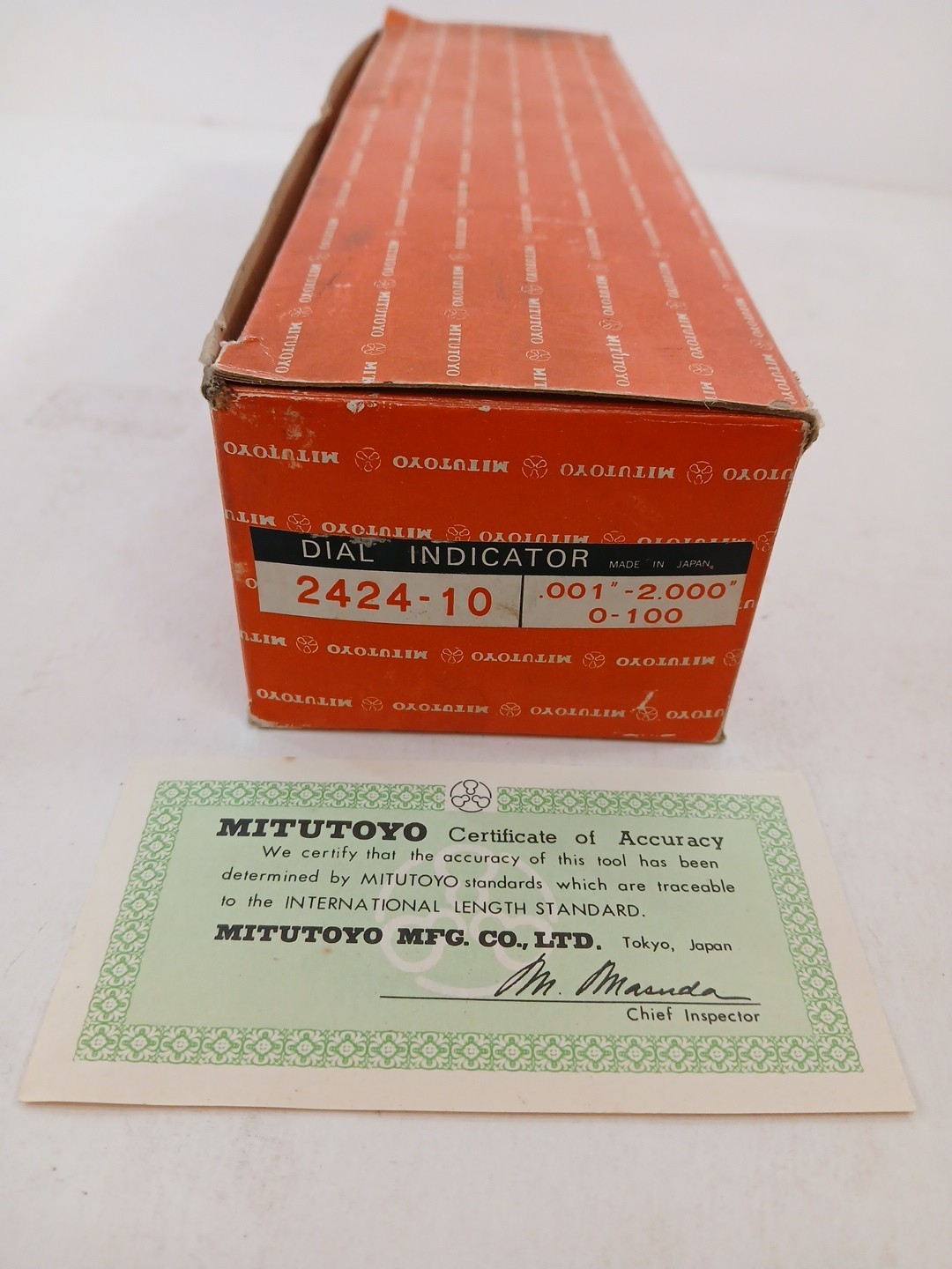 Mitutoyo Dial Indicator No. 2424-10, 0.001″ x 2.000″