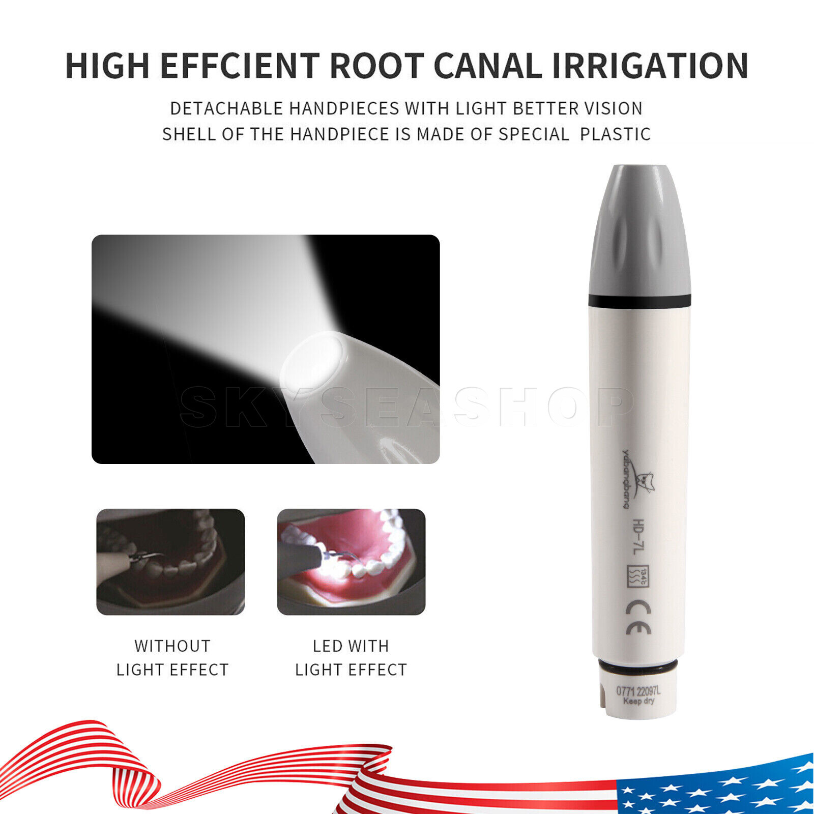 HD-7L Dental Ultrasonic Piezo Scaler Handpiece LED Light For DTE SATELEC USA
