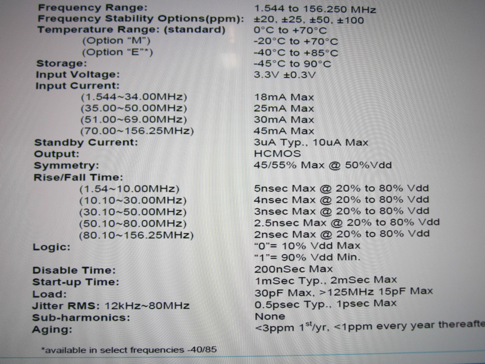 25MHz, 25.000MHz, 3.3V, HCMOS 5×7mm SMD Crystek Crystal Oscillator NOS 10pcs USA