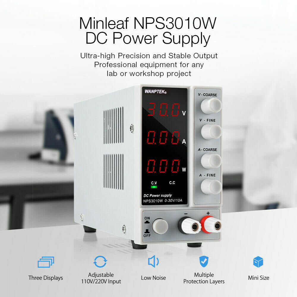 30V 10A Lab DC Bench Power Supply Variable Linear Adjustable Power Station New