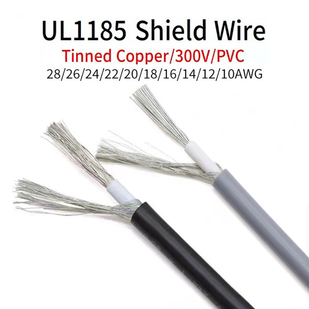 UL1185 Shielded Wire 28/26/24/22/20/18/16/14/10AWG Audio Signal Wire Single Core