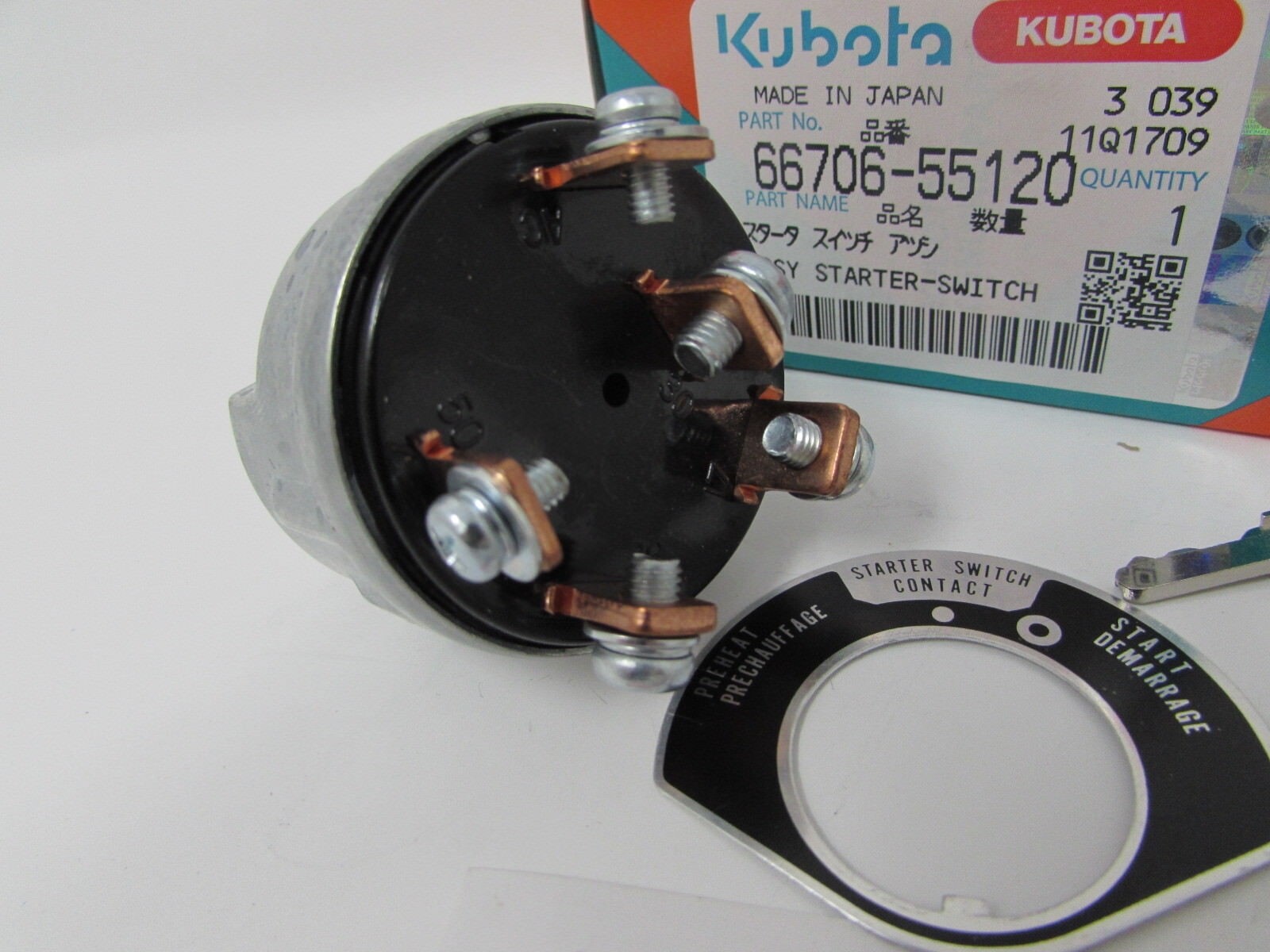 1 NEW GENUINE KUBOTA IGNITION KEY SWITCH W/ KEYS PART # 66706-55120
